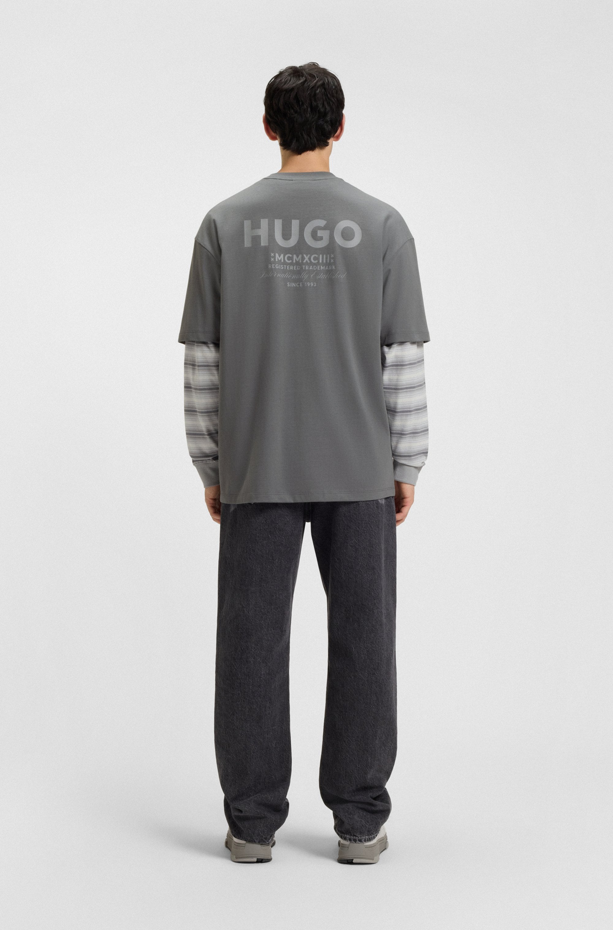 HUGO Blue T-Shirt »Nalono«, mit Logodruck, Oversized Look mit Backprint
