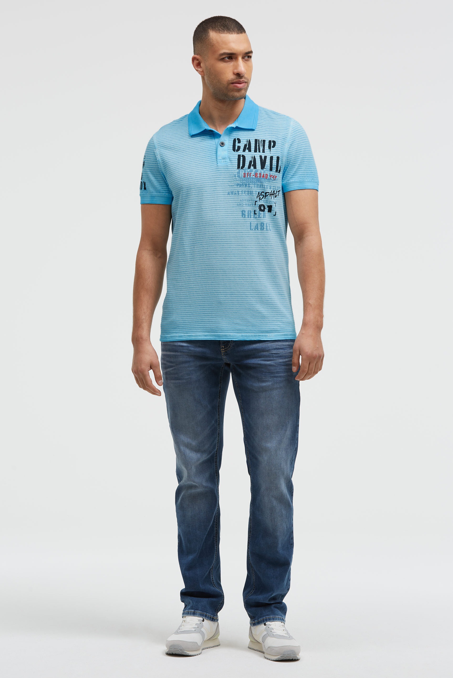 CAMP DAVID Poloshirt mit Seitenschlitze