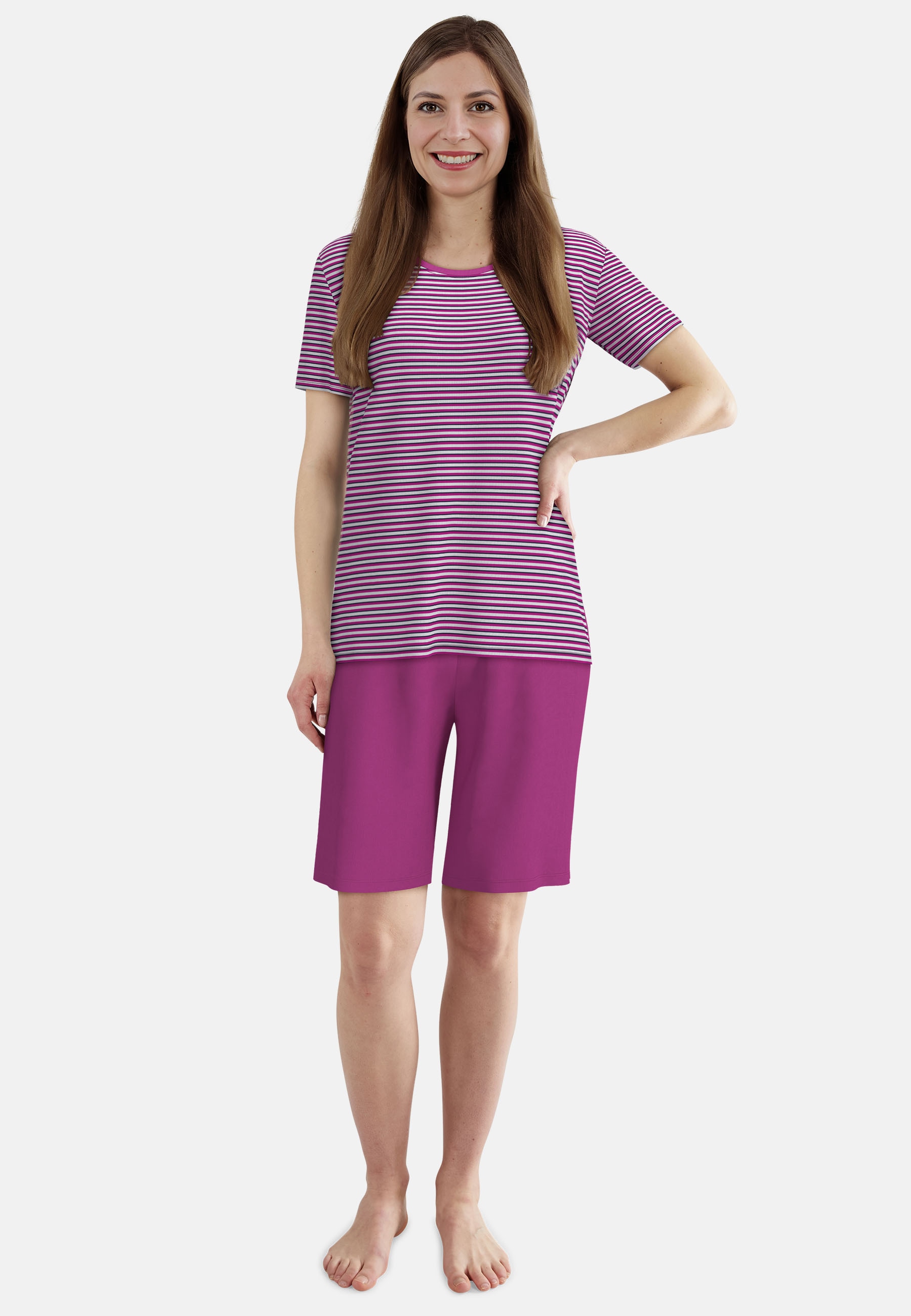GÖTZBURG Shorty atmungsaktiv, gestreift, Kurzarm, Rundhalsausschnitt, Baumw günstig online kaufen