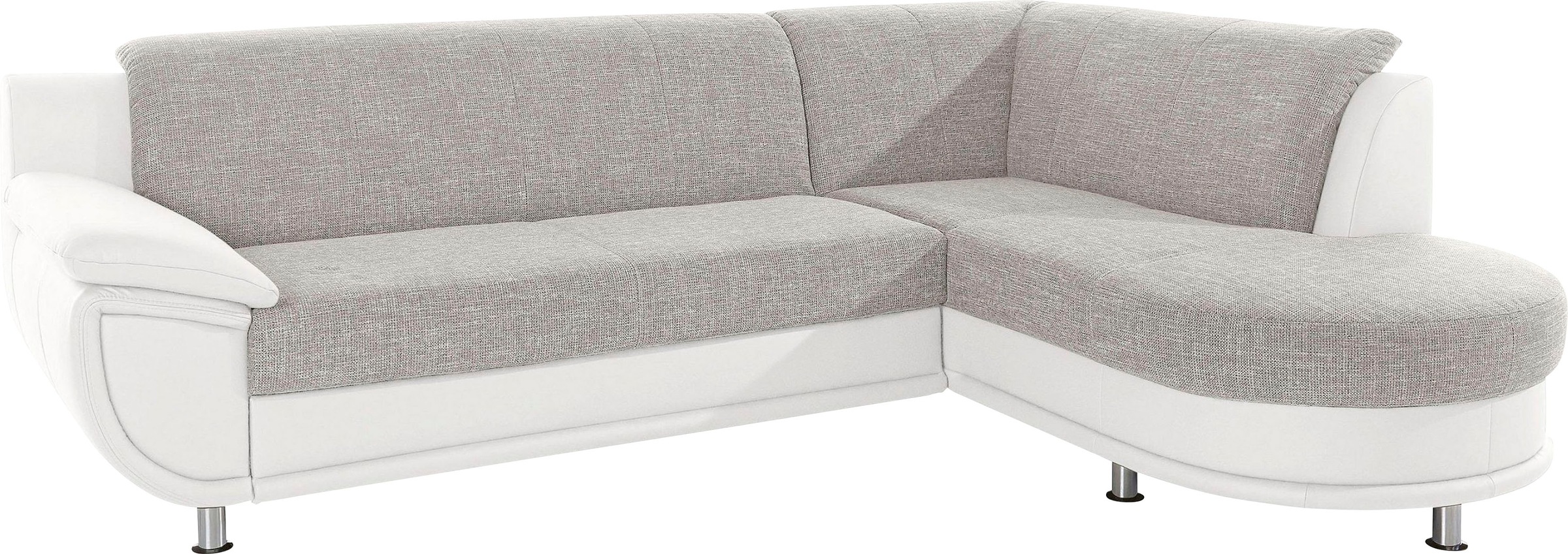 TRENDMANUFAKTUR Ecksofa »Rondo 3, zeitlos und bequem, Materialmix, breite Armlehnen, L-Form«, wahlweise mit Federkern für mehr Komfort, wahlweise mit Bettfunktion