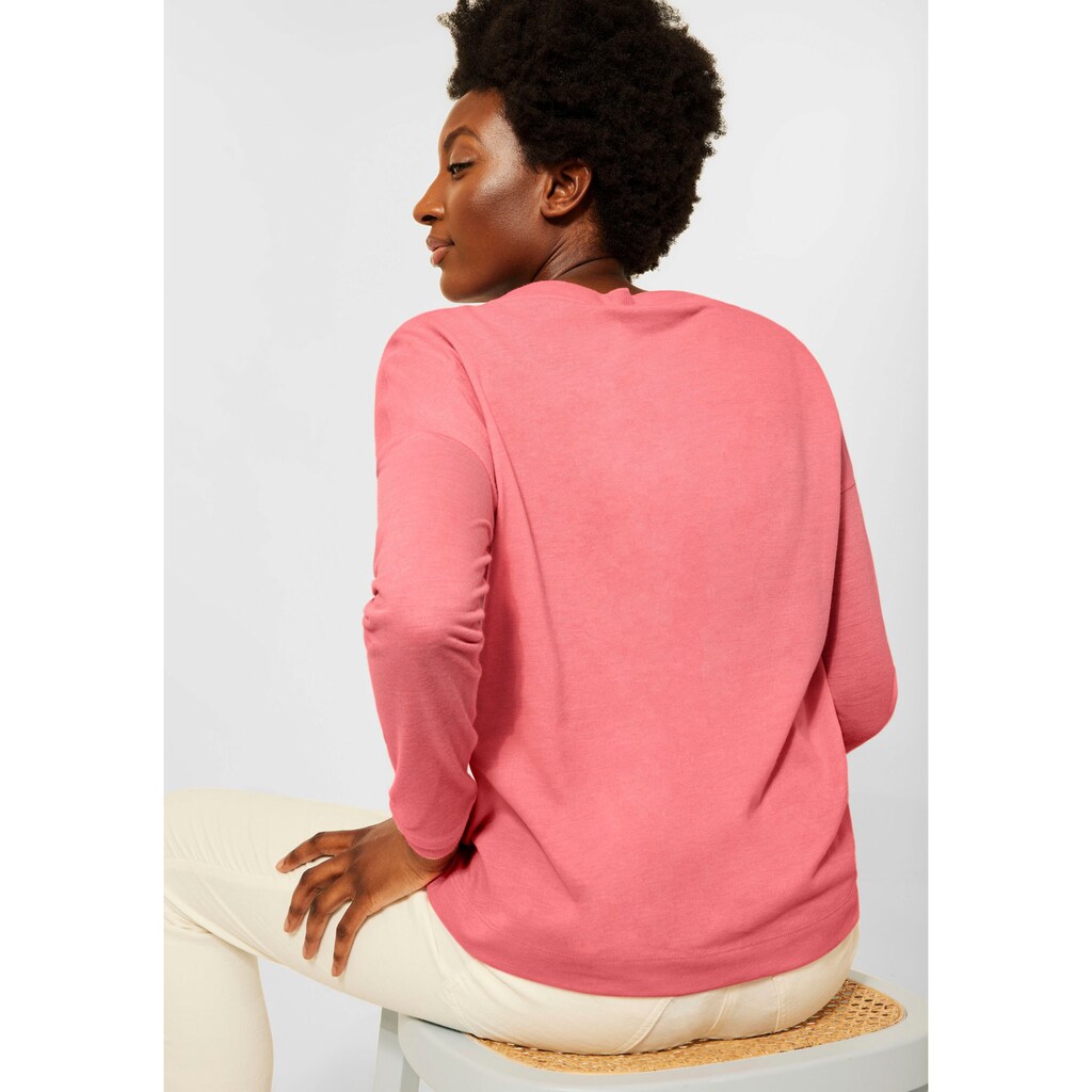 Damenmode Shirts & Sweatshirts Cecil Langarmshirt, in Melange-Optik rosa-meliert Damenmode Shirts & Sweatshirts Cecil Langarmshirt, in Melange-Optik rosa-meliert