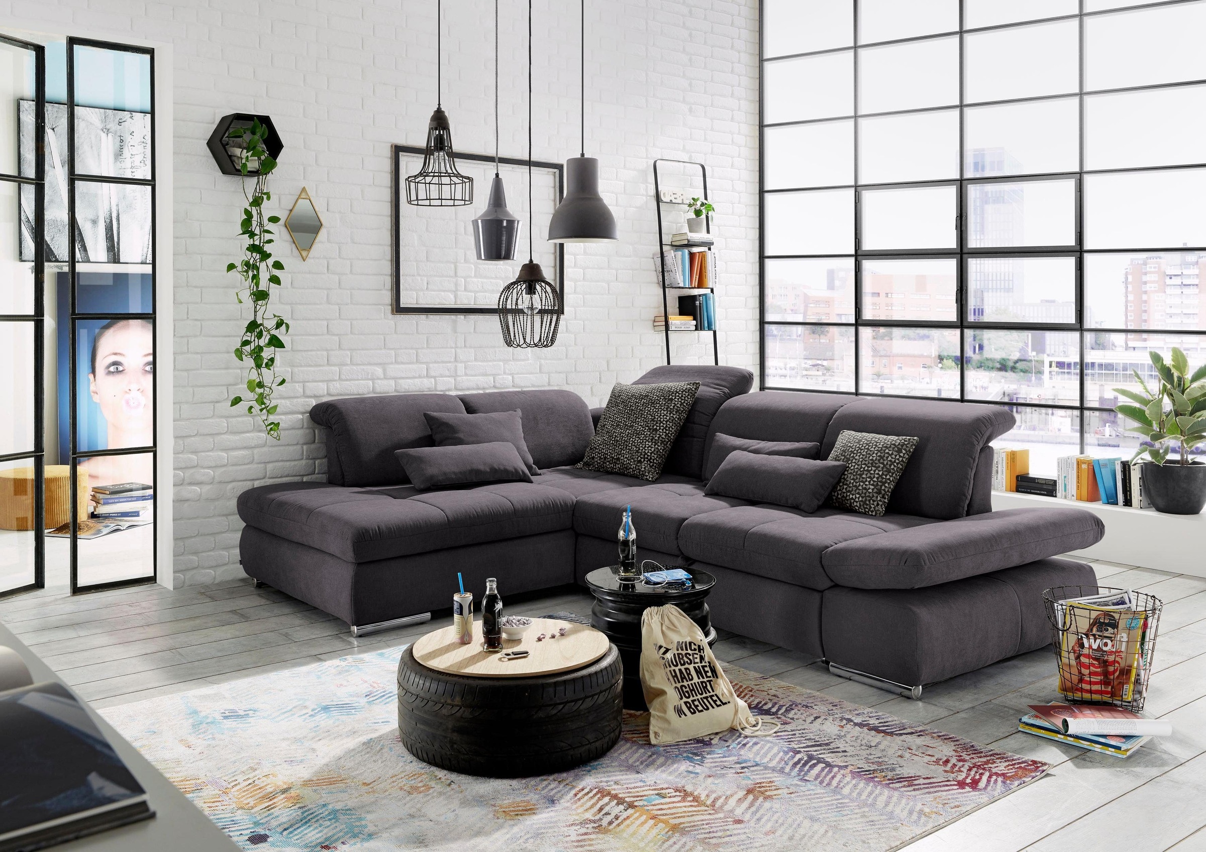 set one by Musterring Ecksofa »SO 4100 mit komfortablen Federkern und Kopfteilverstellung,« wahlweise mit Bettfunktion und Sitztiefenverstellung, L-Form