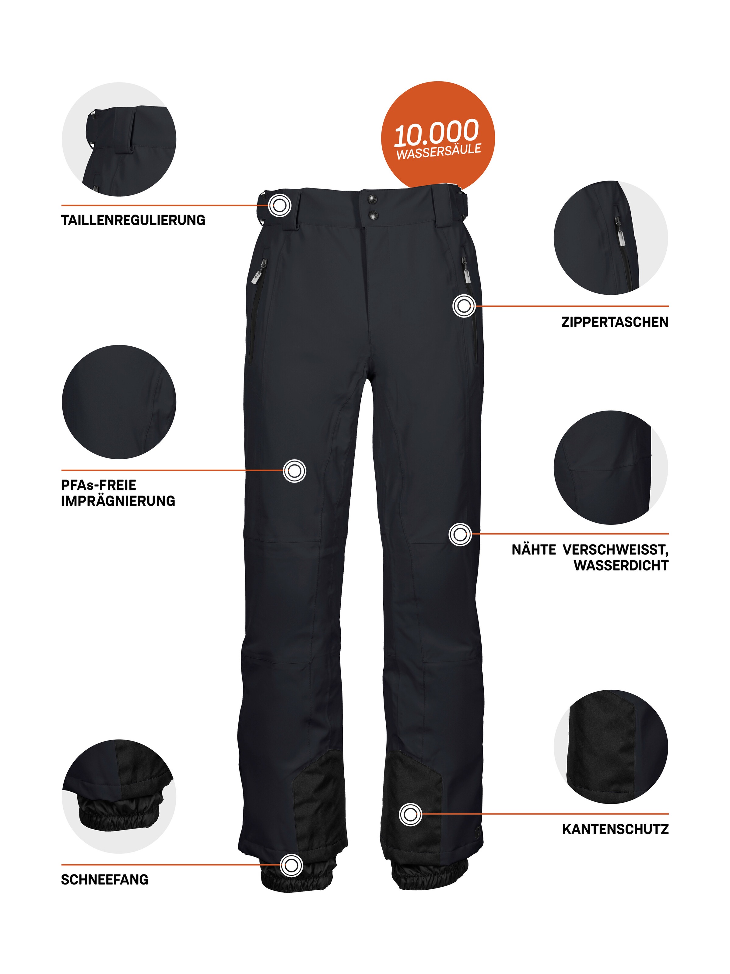 Killtec Skihose »KSW 80 MN SKI PNTS«, Wasserdichte Skihose mit 4-Wege-Stretch und verstellbarer Taille
