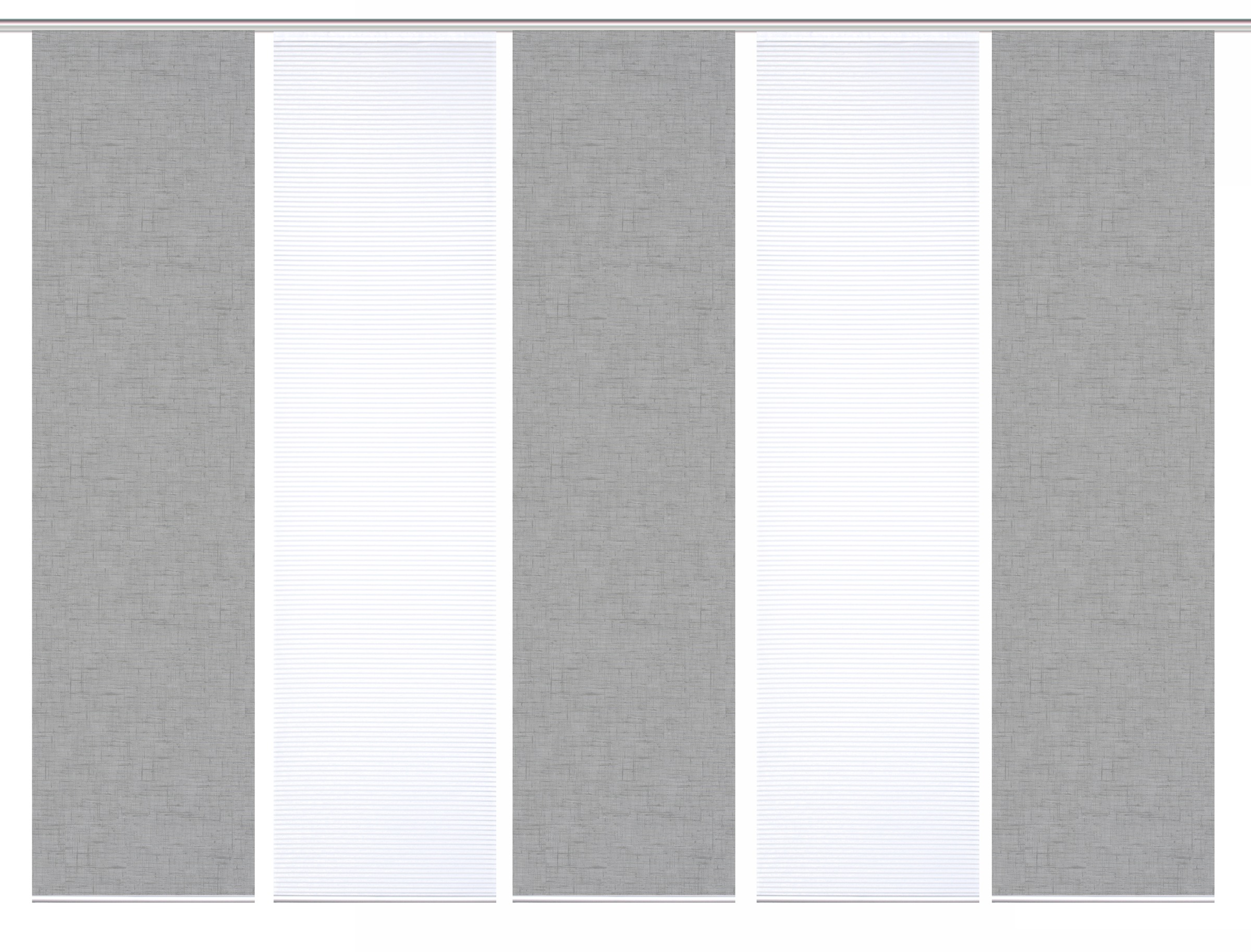 Thumbnail - HOME in green Schiebegardine "ESTRA" Paneelwagen 5 Stk. tlg. SET DIGITALDRUCK,BAMBUSOPTIK RECYCELT