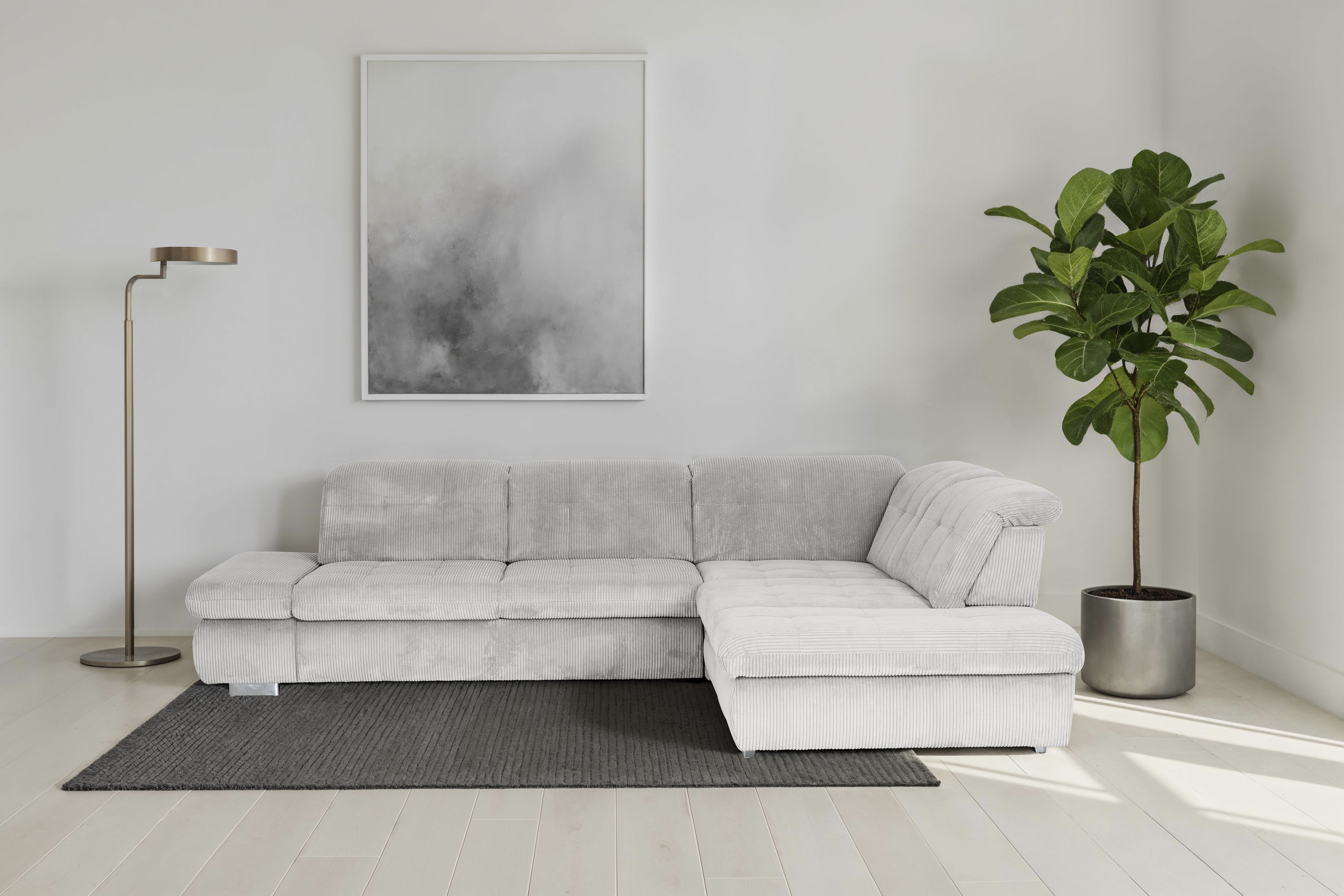 Die PlanBar Ecksofa "MP-IN17004 L-Form, Breite 323 cm, mit Federkern-Polsterung" inkl. Sitztiefenverstellung, wahlweise weitere Funktionen