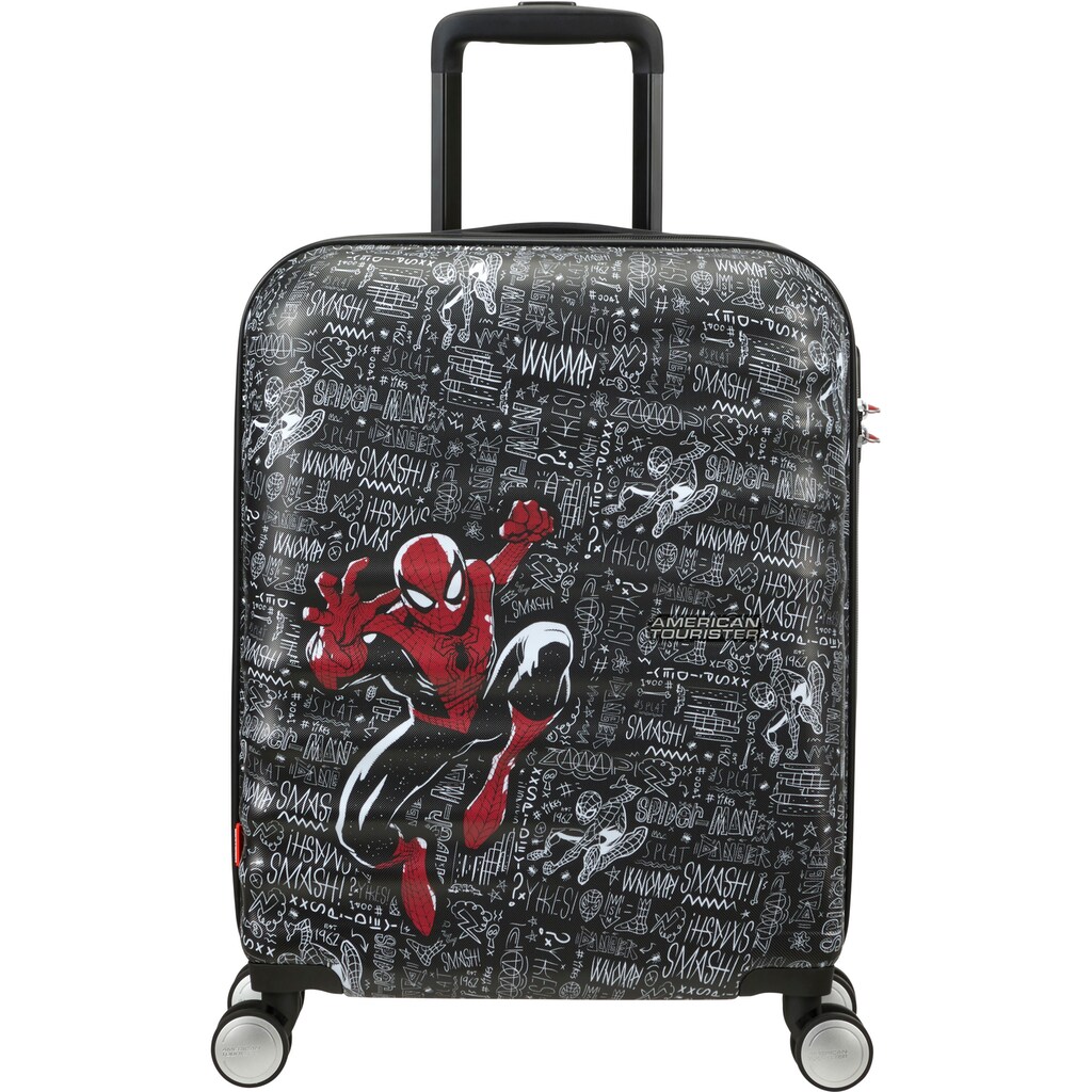 American Tourister® Hartschalen-Trolley »Wavebreaker, spiderman sketch, 55 cm«, 4 Rollen, enthält recyceltes Material