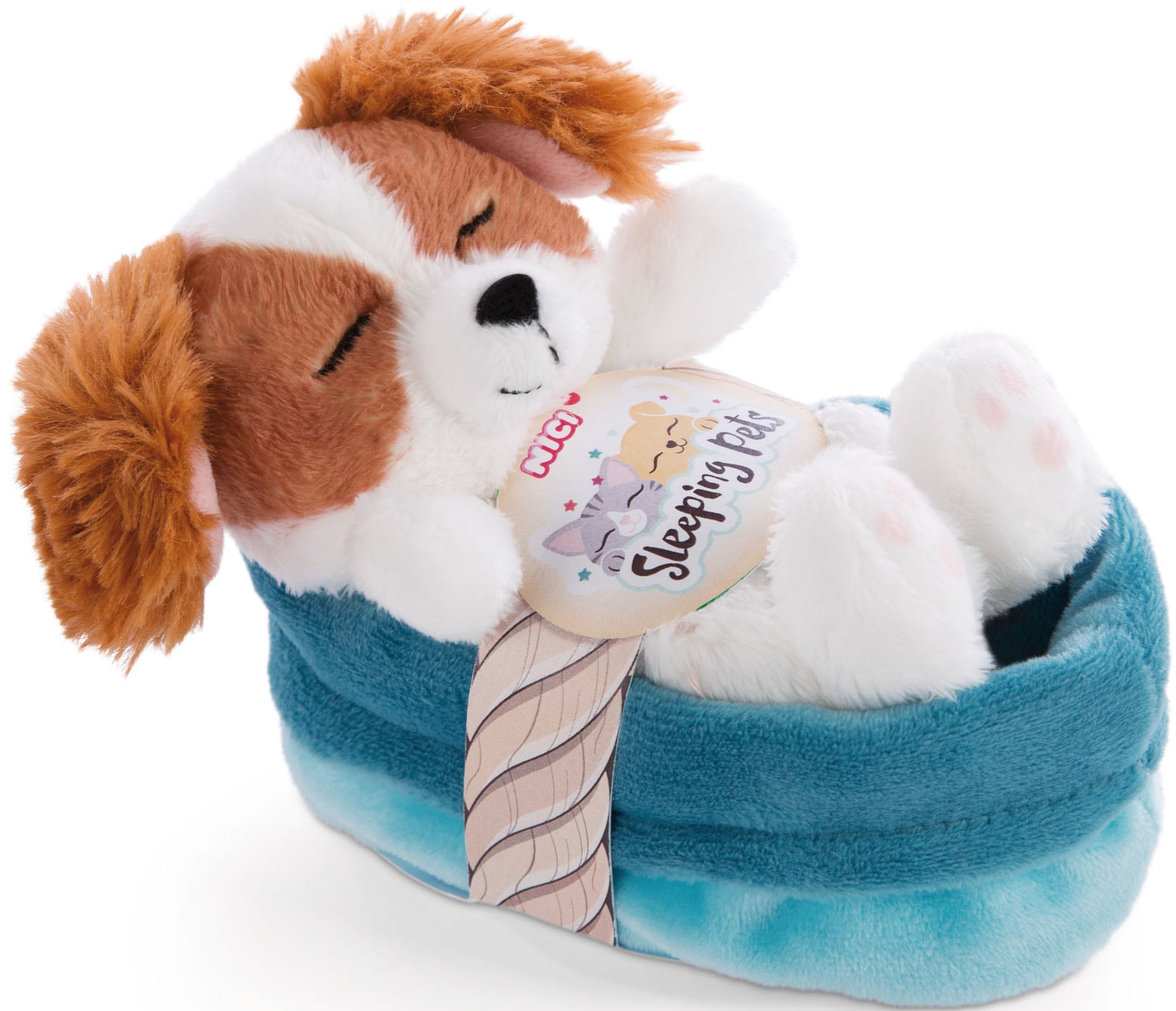 Nici Kuscheltier »Sleeping Pets, Welpe Cockerspaniel, 12 cm«, im Körbchen