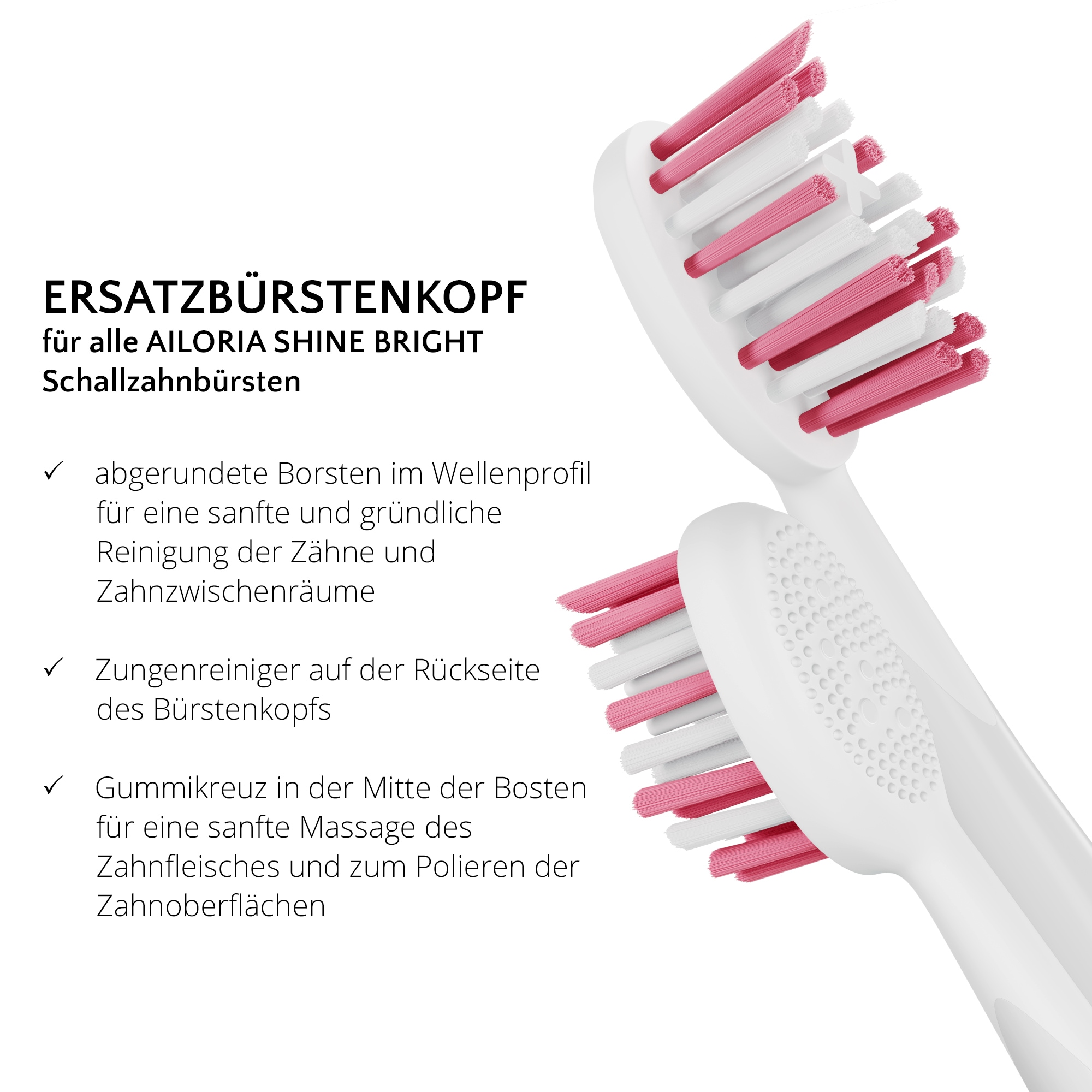 AILORIA Aufsteckbürsten »Extra Clean Ersatzbürstenköpfe 12er Set SHINE BRIGHT«