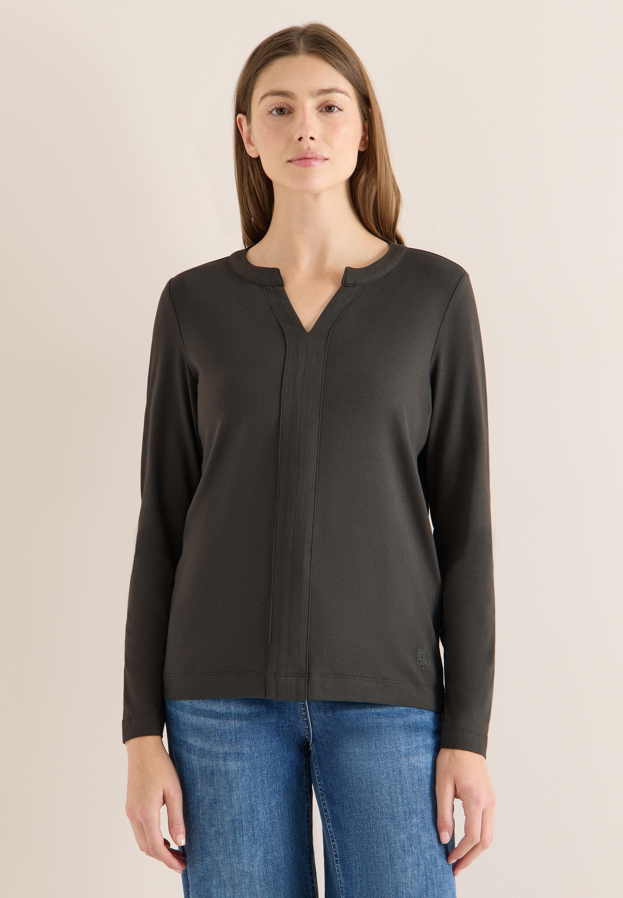 Cecil Langarmshirt aus Baumwolle mit Stretchante
