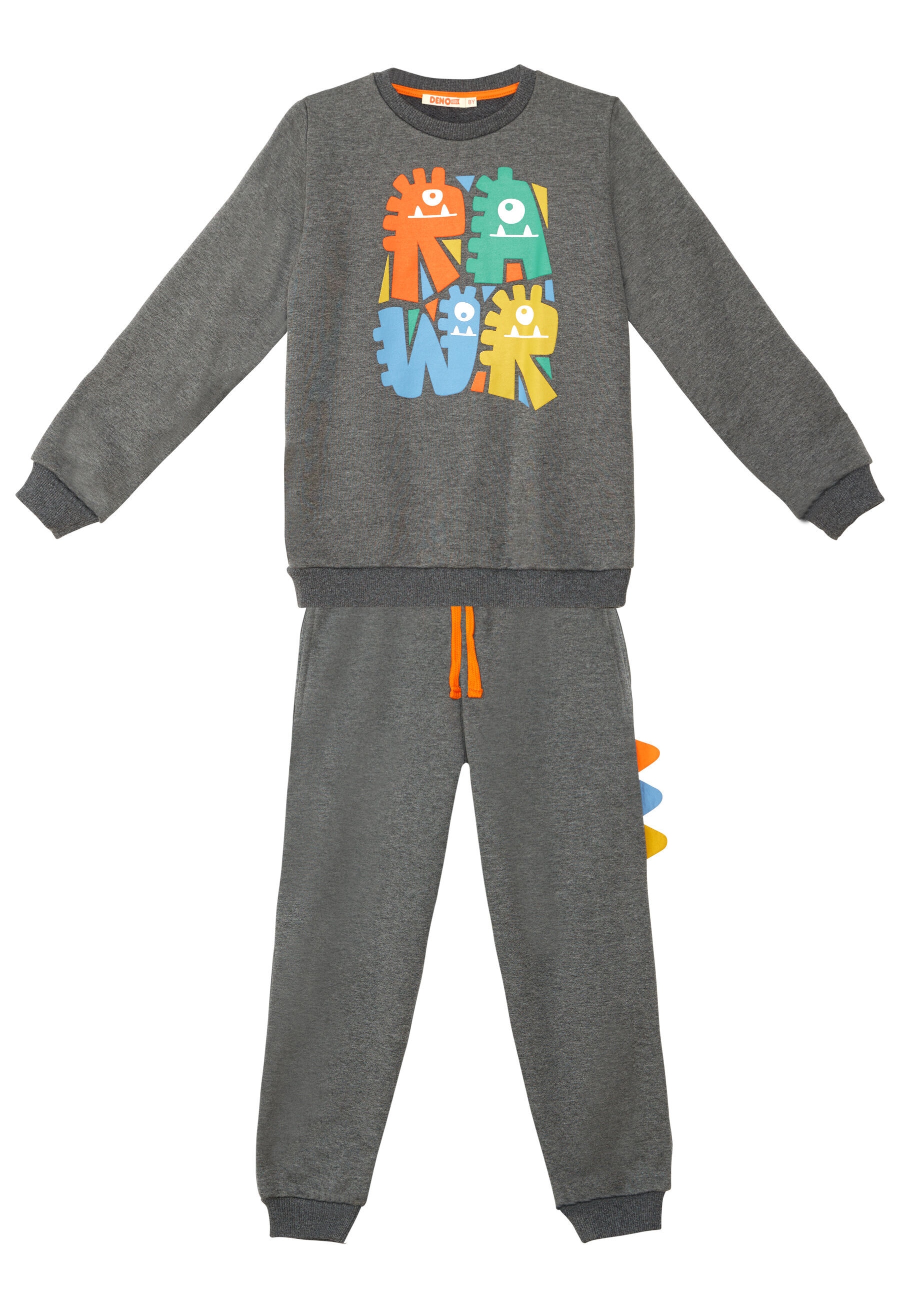 Denokids Hausanzug »Rawr Spikes«, (2 tlg.), mit 3D-Dino Zacken