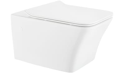 Tiefspül-WC »Trento eckig«, Spülrandloses Tiefspül-WC, inkl. ToilettenSitz mit Softclose.