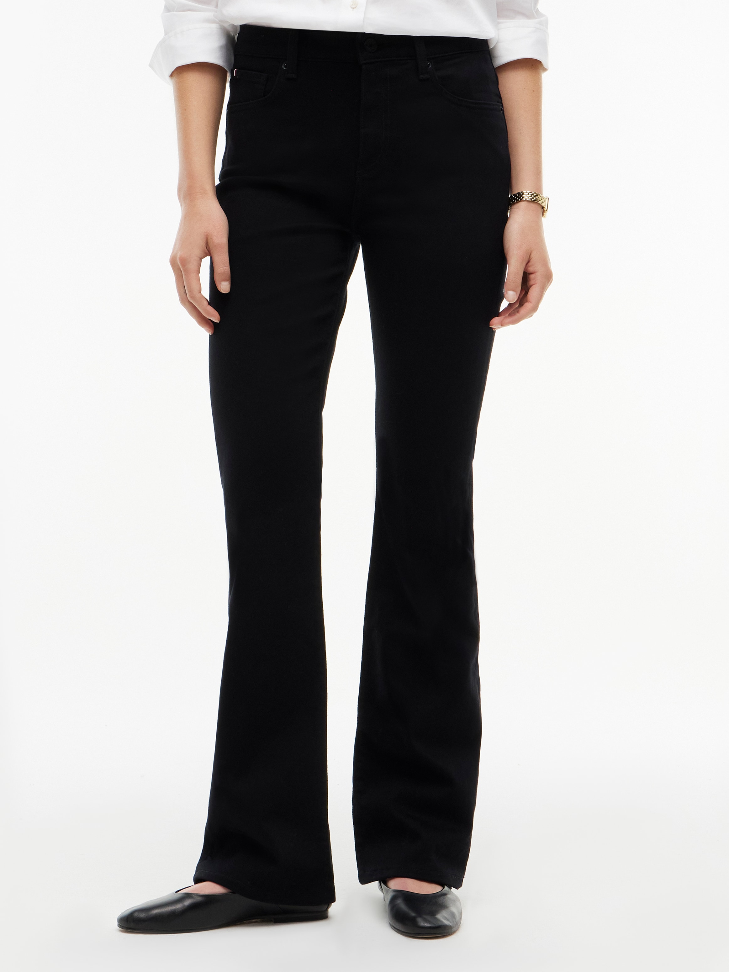 Tommy Hilfiger Bootcut-Jeans "SKYE MID RISE BOOTCUT STAY BLACK" Baumwollmischung, bootcut, mid waist