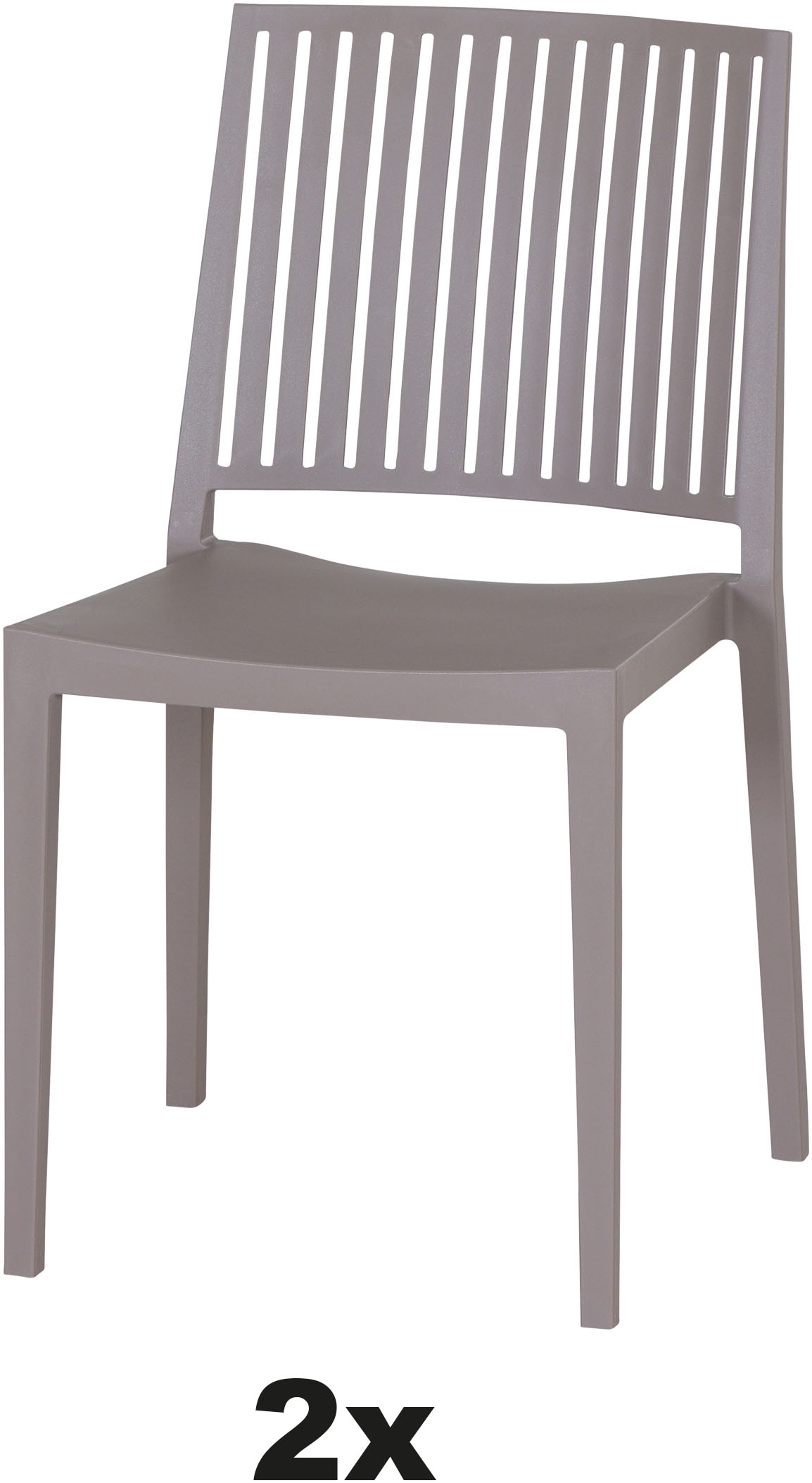 Siena Garden Gartensessel »Lane 2er Set Stapelstuhl taupe« Set, 2 Stk. tlg. Gestell, Polypropylen/Glasfaser