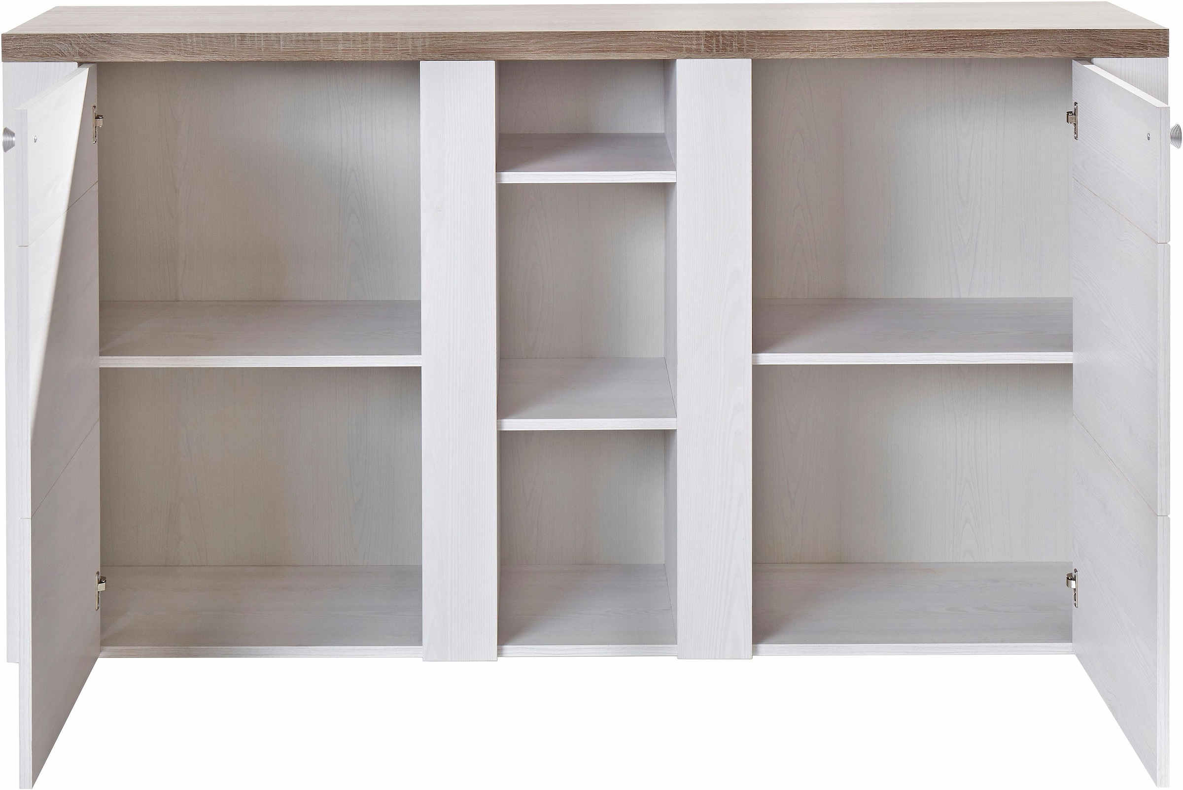Home affaire Sideboard »Larona, zeitlose Kommode mit 2 Türen, Türkommode, Breite 155 cm,«, Höhe 84 cm, viel Stauraum, Anrichte mit dekorativer Rahmenoptik