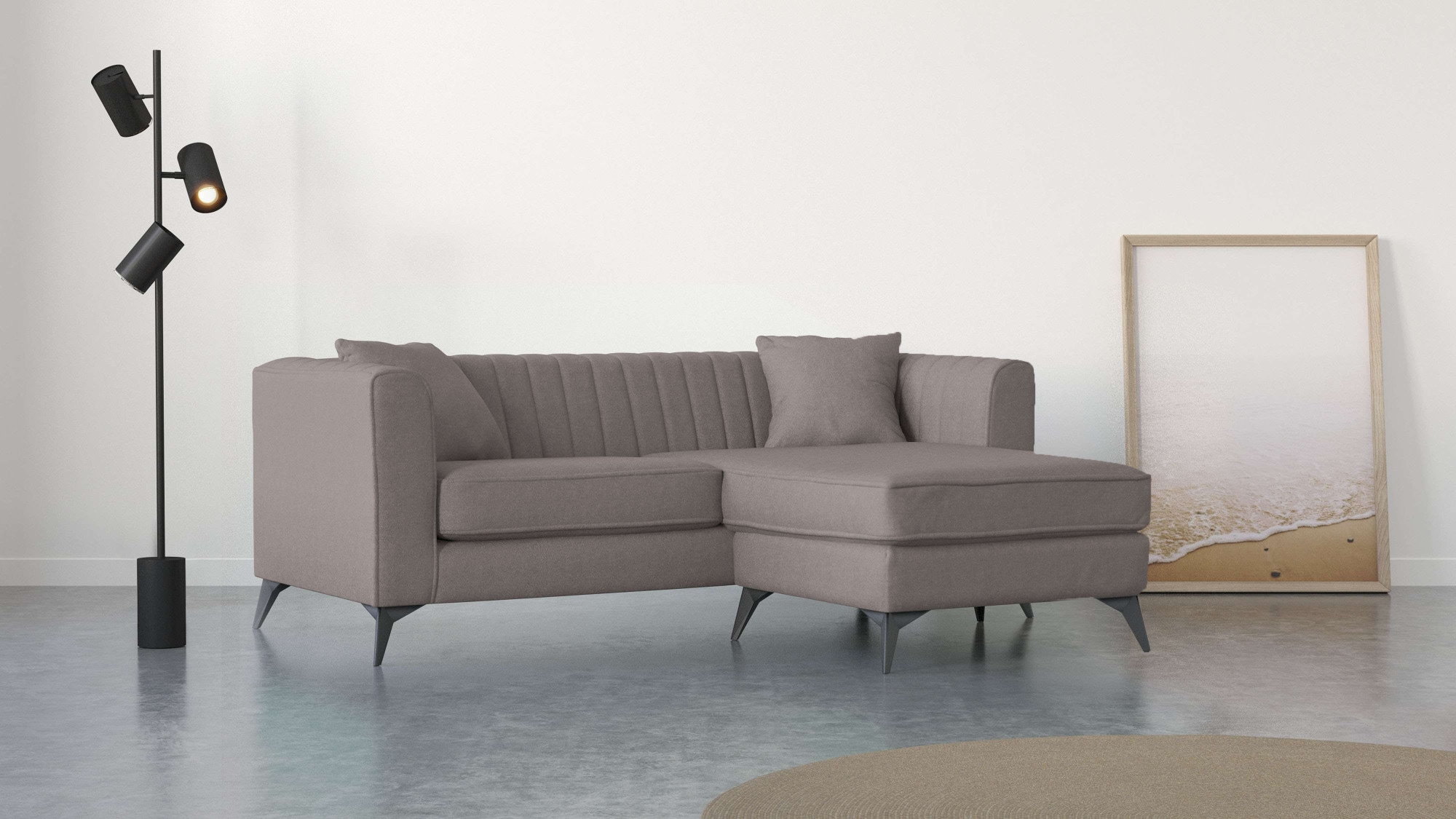 Places of Style Ecksofa "MATTHEW L-Form ideal für kleine Räume, Maße B/T/H: günstig online kaufen