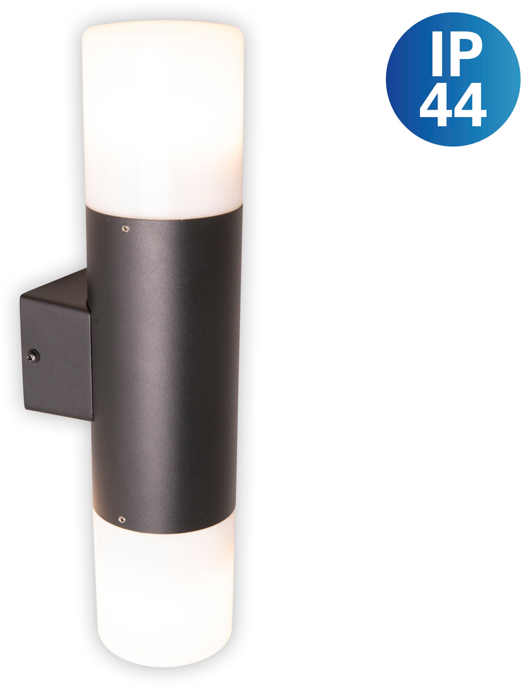 näve Außen-Wandleuchte "Torcia" E27 1 Stk. Aluminium schwarz 2 x E27 exkl. Leuchtmittel IP44