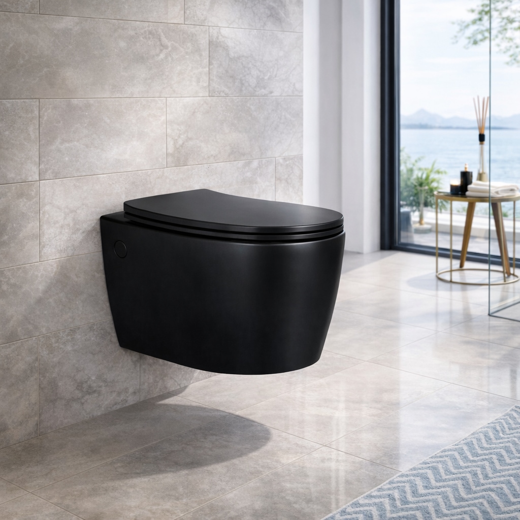 welltime Tiefspül-WC "Vigo" spülrandlose Toilette aus Sanitärkeramik, inkl. WC-Sitz mit Softclose