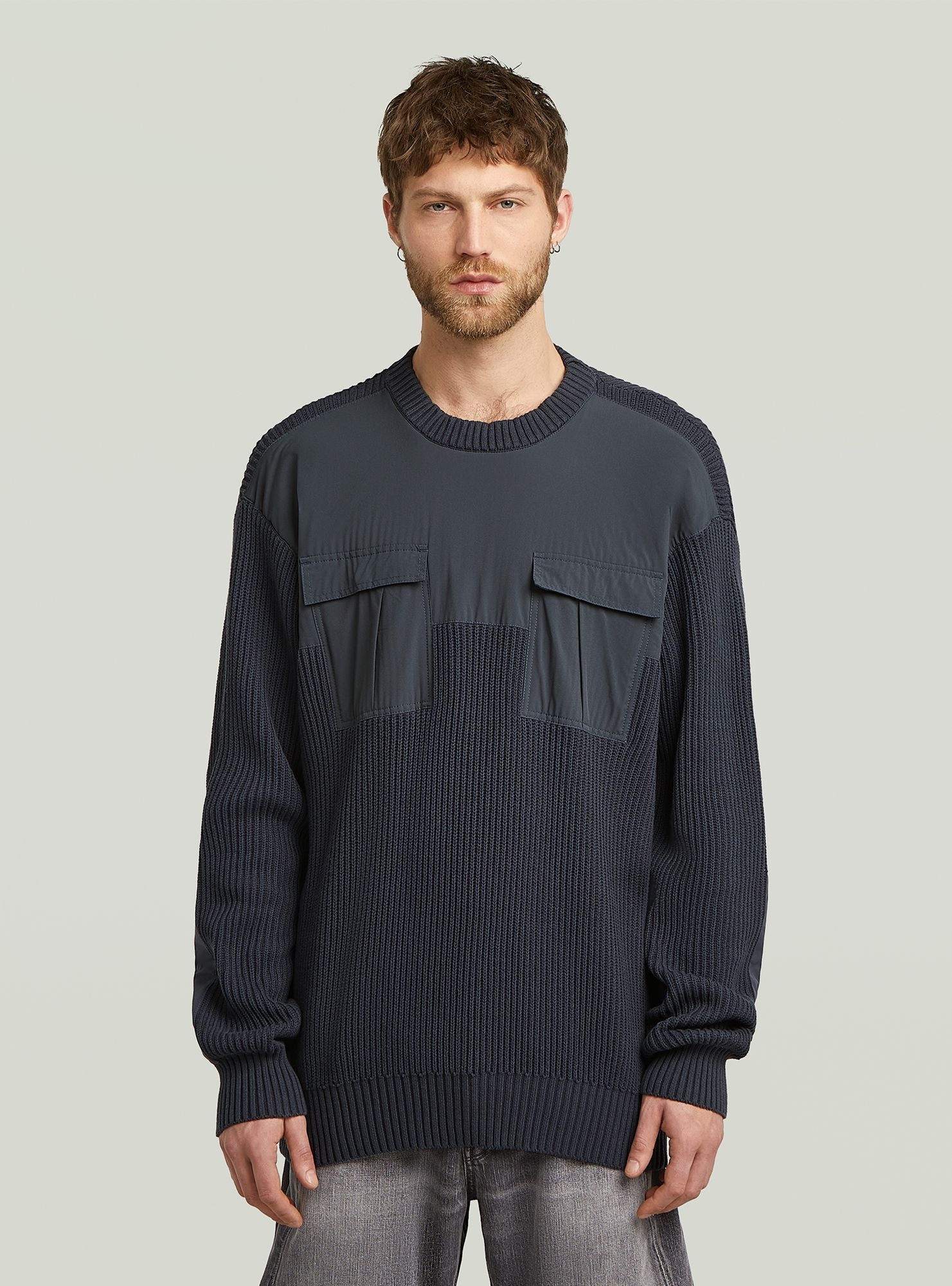 G-STAR "Woven Mix Knit Pullover"