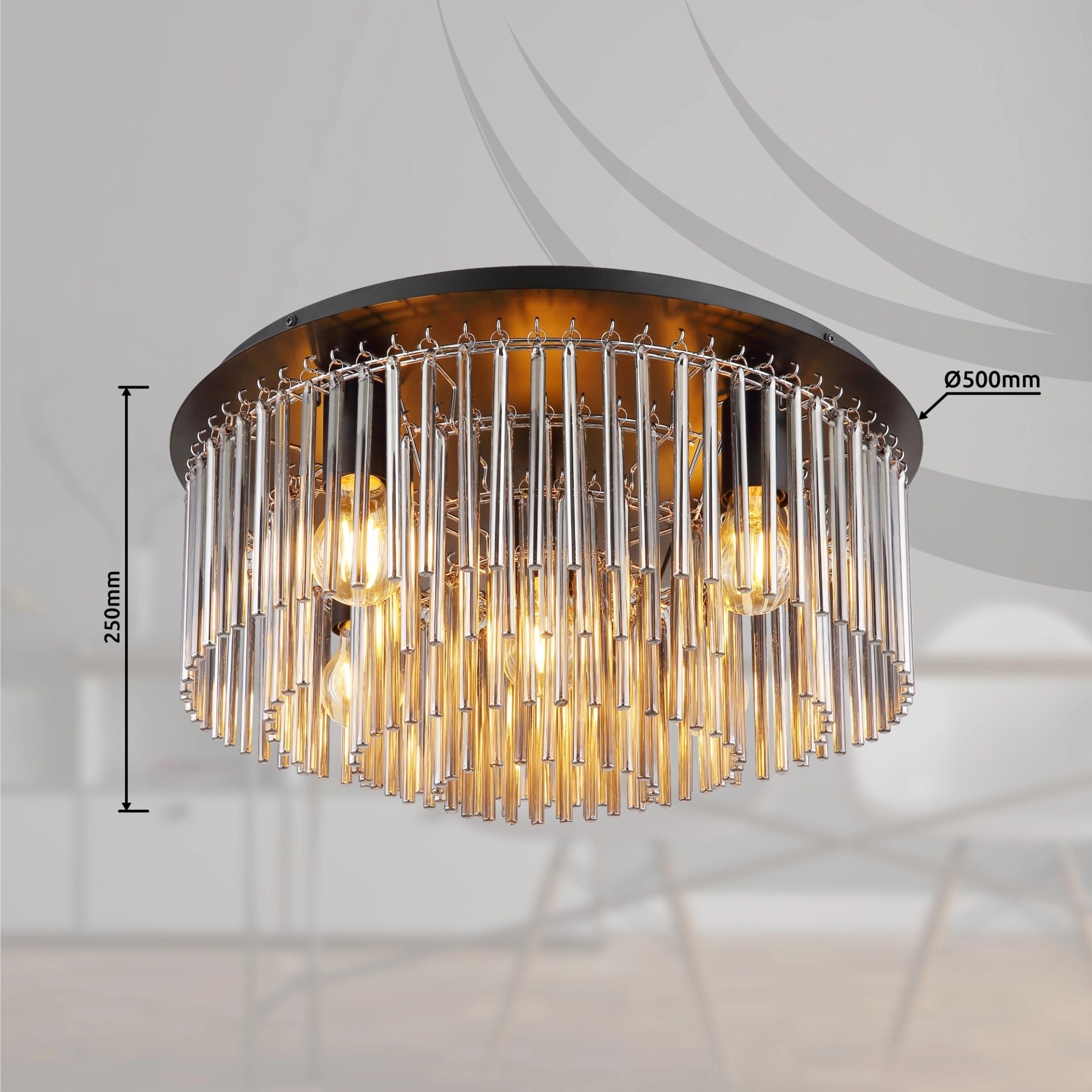 GLOBO LIGHTING Deckenleuchte »GORLEY« E27 1 Stk. Design Glasstäbe, Deckenlampe, Wohnzimmer, Esszimmer
