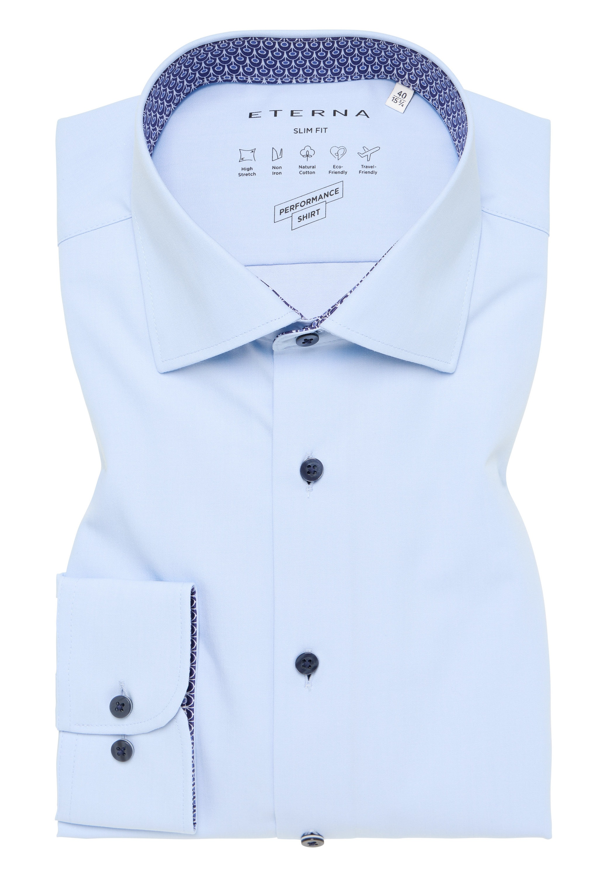 Eterna Langarmhemd »SLIM FIT«, NON IRON (bügelfrei)