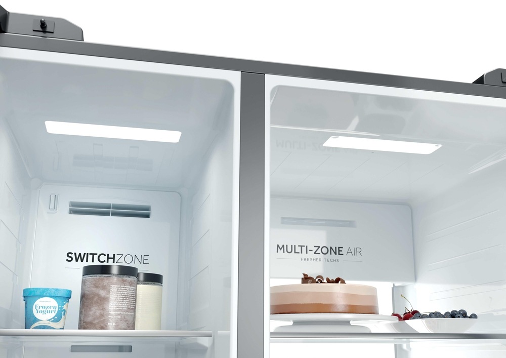 Haier Multi Door SBS 3D »HSPR79F18DWMB« 177,5 cm hoch 90,5 cm breit Humidity Zone: Obst, Gemüse und Salat 2x länger frisch halten