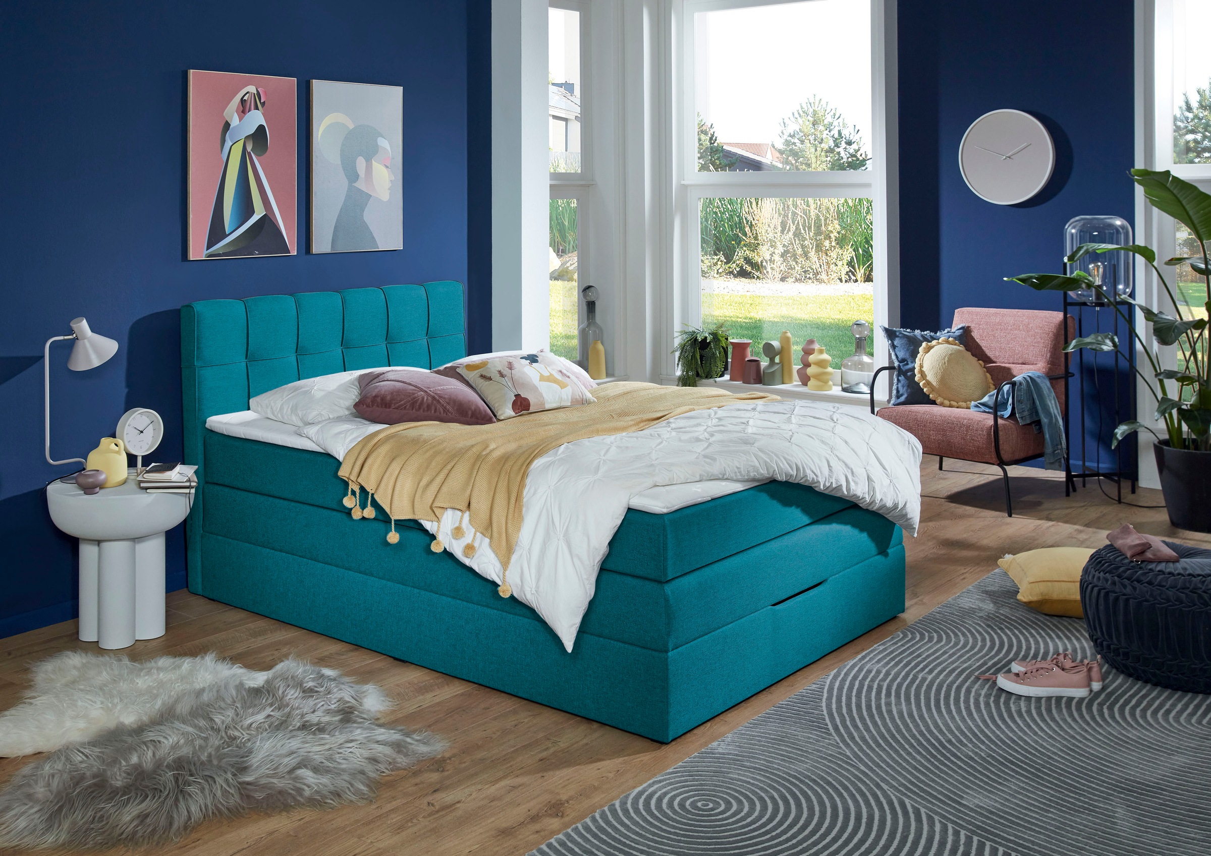 Home affaire Boxspringbett "Fornoli" inkl. Topper und Bettkasten, H3 in zwei Matratzenarten
