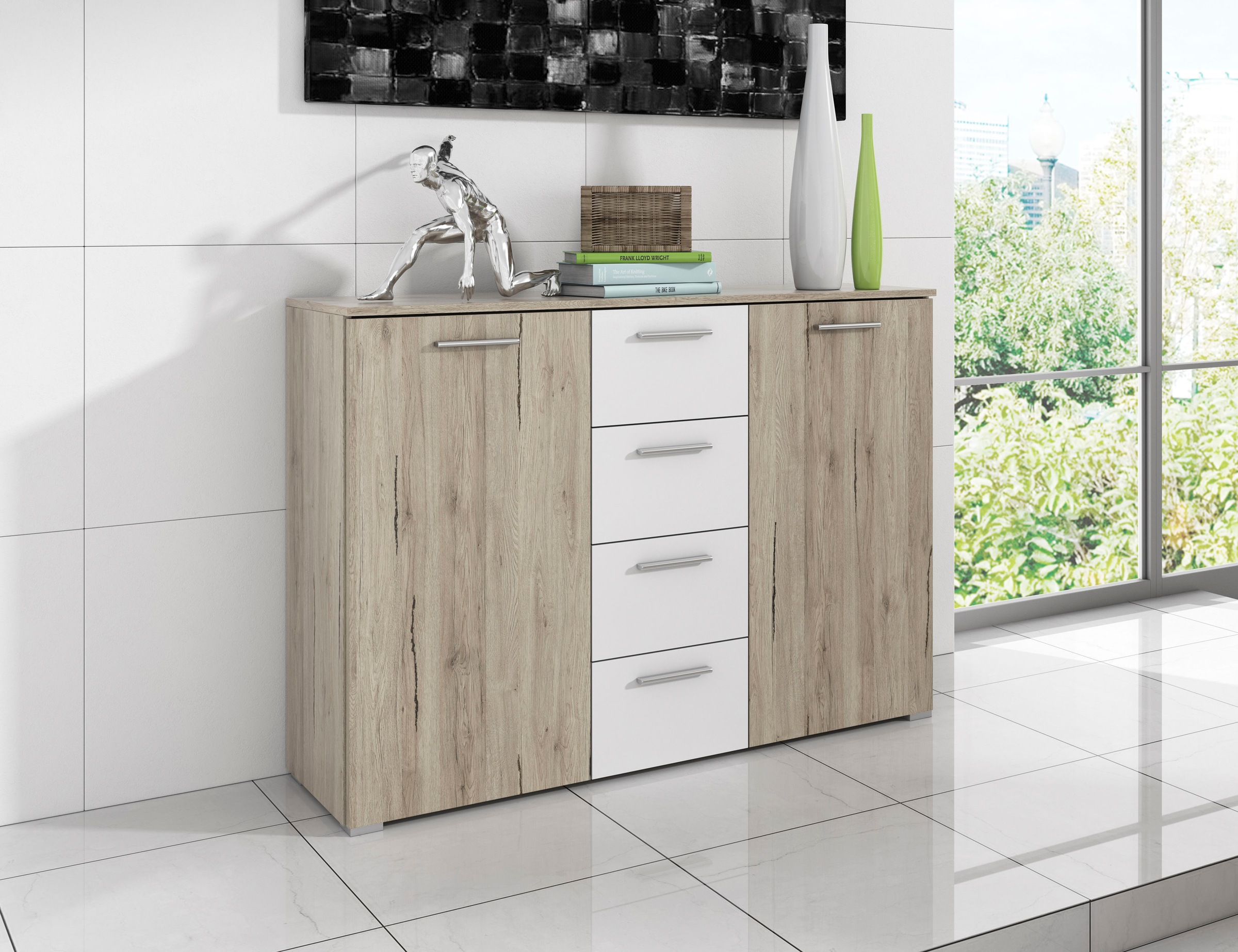 Home affaire Kombikommode "Beta Breite 132 cm, zeitlose Schubladenkommode, günstig online kaufen