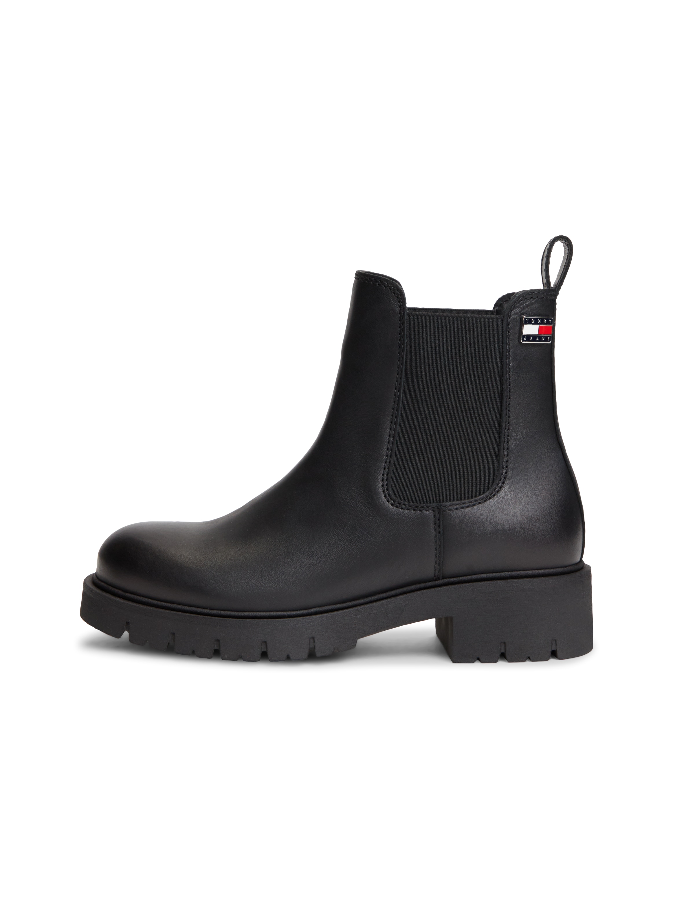 Tommy Jeans Winterboots »TJW CLEATED CHELSEA BOOTS WL«  Blockabsatz, Stiefelette, Chelseaboots mit typischer Logoflag