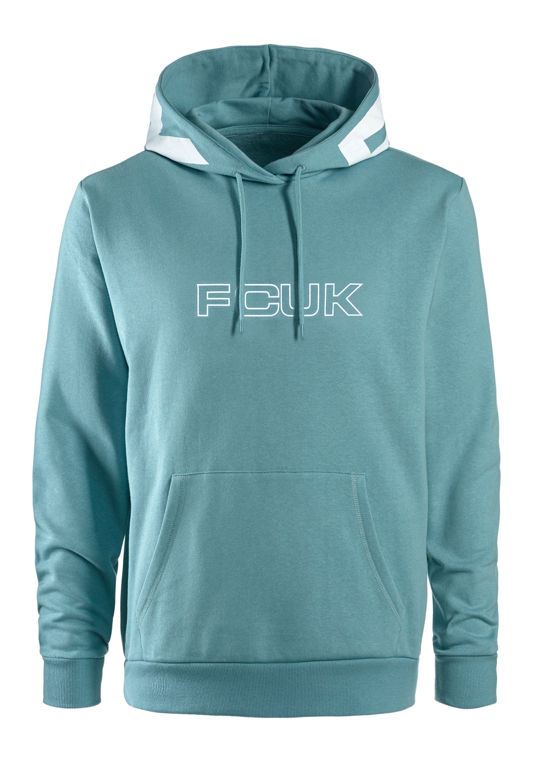 FCUK Hoodie, in Regular Fit und Langarm, Sweatshirt mit Kapuze, Baumwollmischung