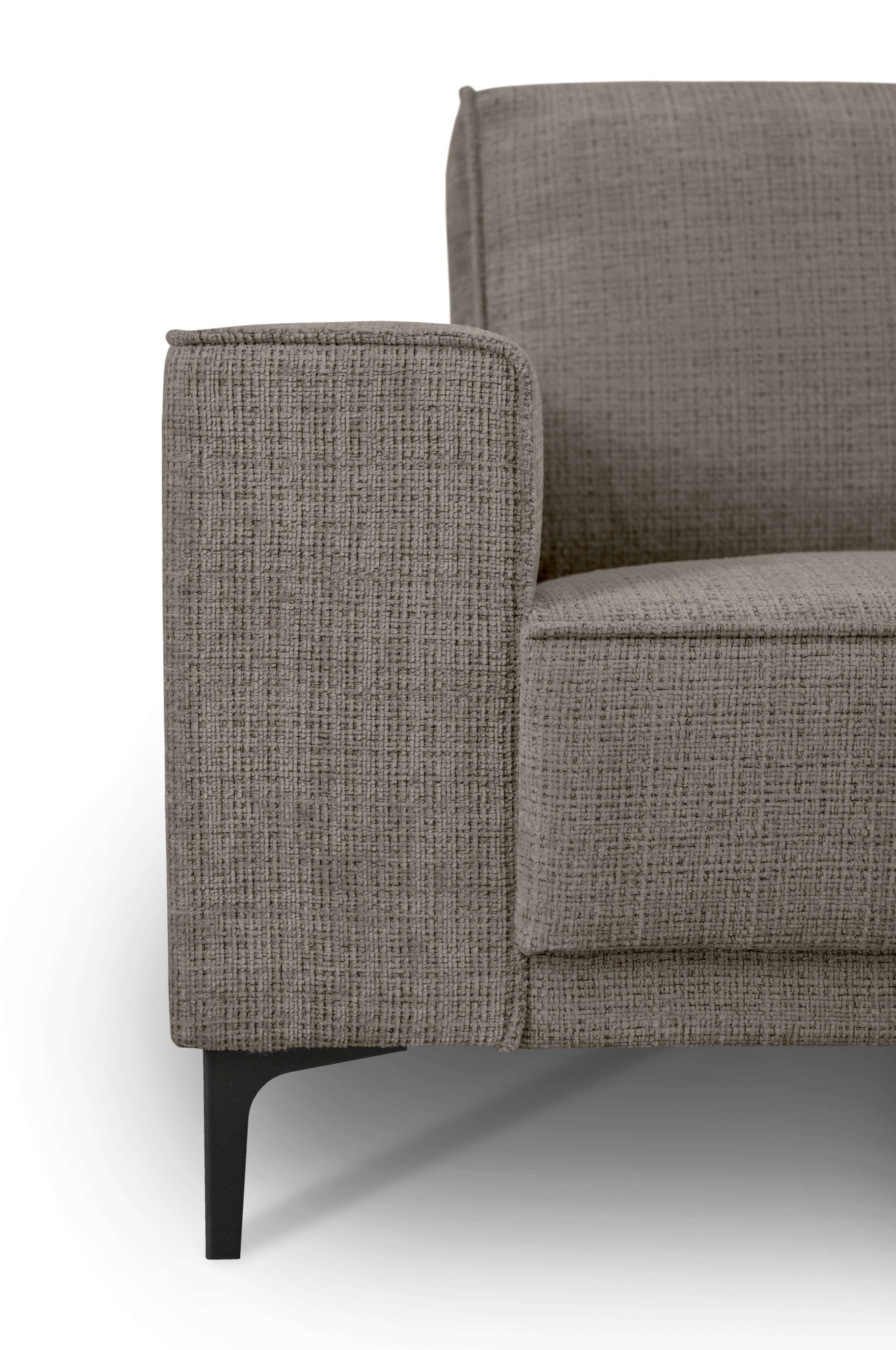 Places of Style 2-Sitzer »Kompaktsofa Oland, Struktur, Flachgewebe, Luxus-Microfaser, Boucle«, 164 cm, Wellenunterfederung, Skandi-Design, Metallfüße