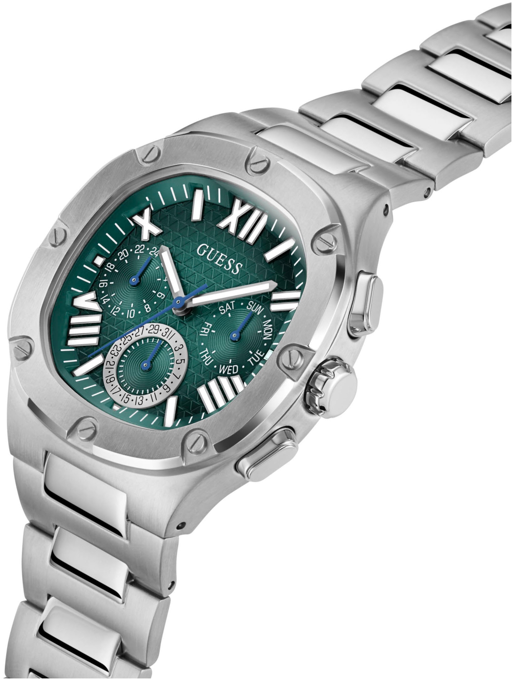 Guess Multifunktionsuhr »HEADLINE«, Quarzuhr, Armbanduhr, Herrenuhr, Datum, 12/24-Std.-Anzeige