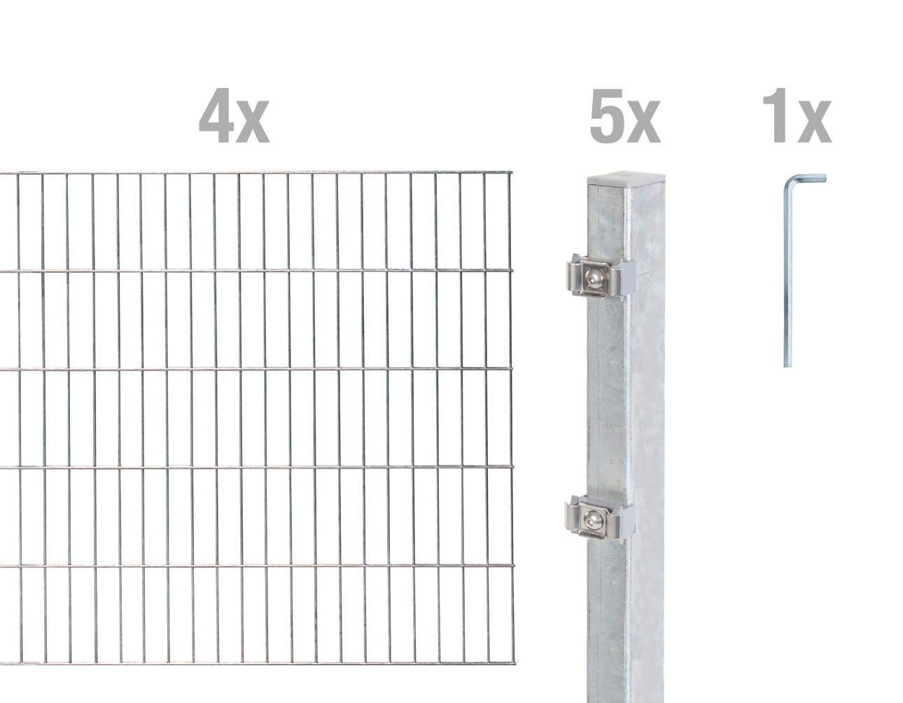 Alberts Doppelstabmattenzaun "Grundset" Höhe: 80-200 cm, Gesamtlänge: 4-30 m, zum Einbetonieren