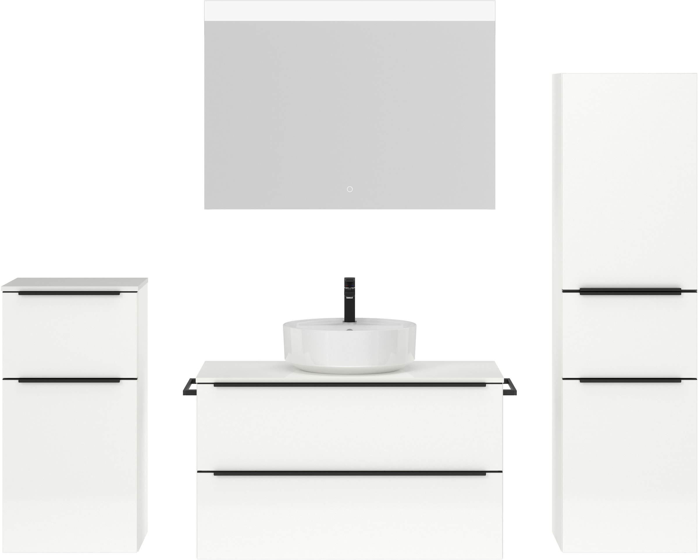 nobilia Badmöbel-Set "Alvene" vormontiert, mit Soft-Close, 4 Stk. tlg. günstig online kaufen