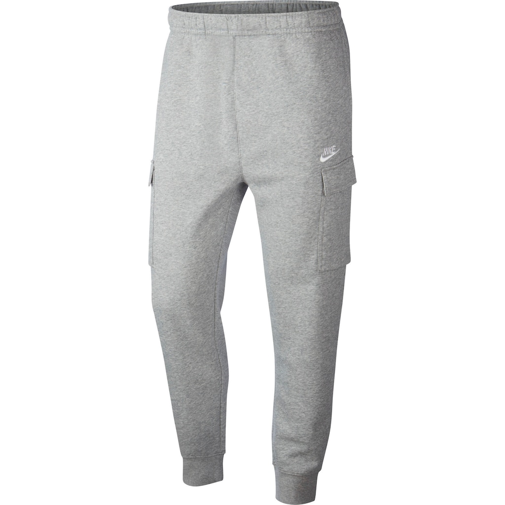 Herrenmode Hosen Nike Sportswear Sporthose »Club Fleece Men's Cargo Pants« hellgrau-meliert