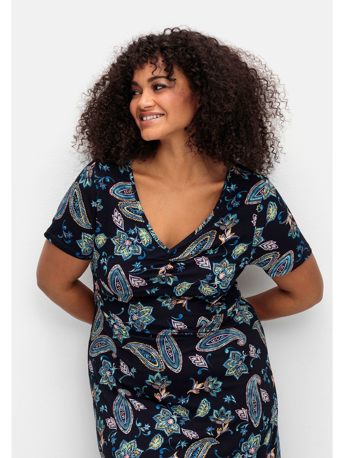 sheego by Joe Browns Jerseykleid »Große Größen«, in Midilänge, mit Blumendruck