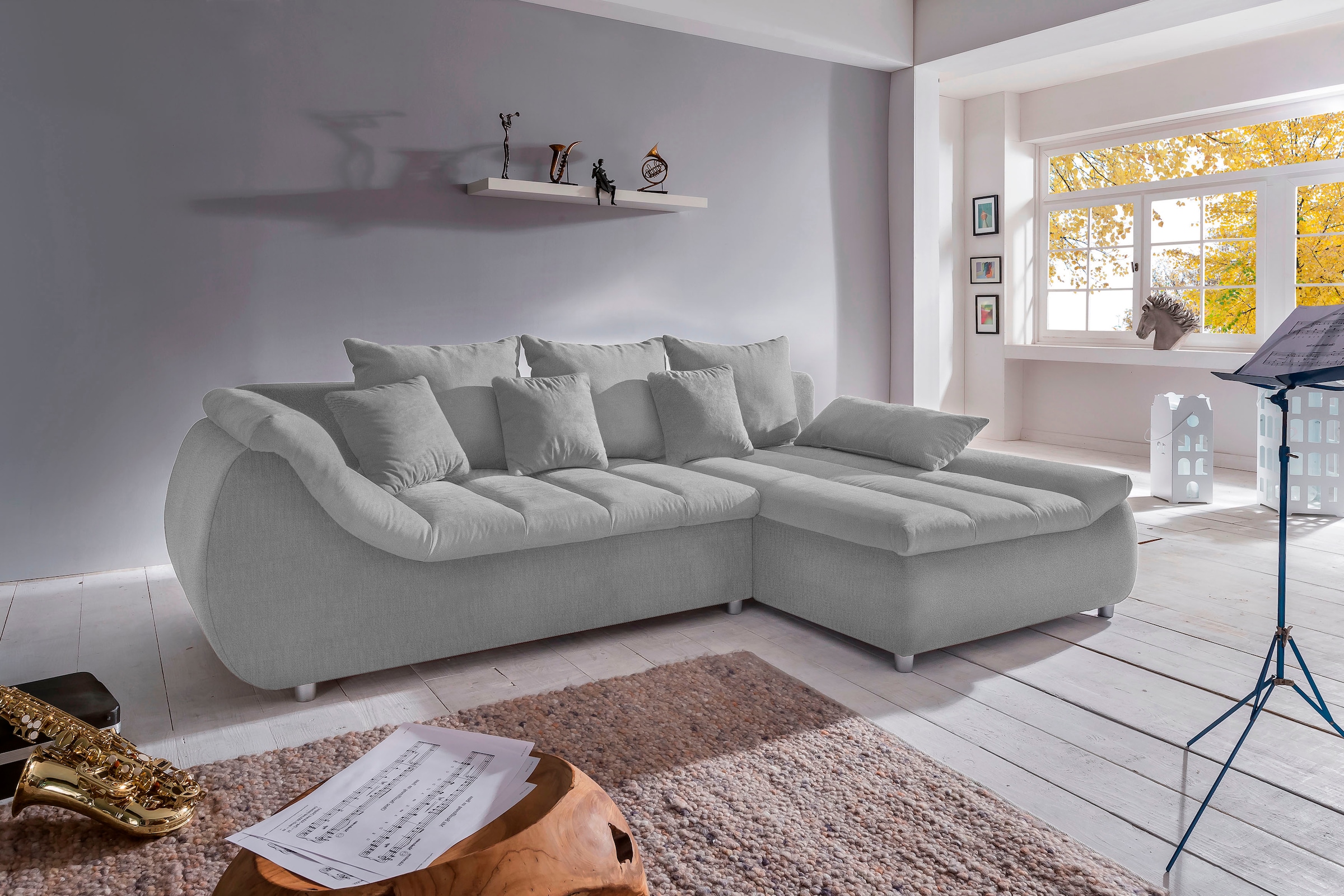 Home affaire Ecksofa "Imola, bequem, aktuelle Steppung im Sitz, L-Form, Bre günstig online kaufen