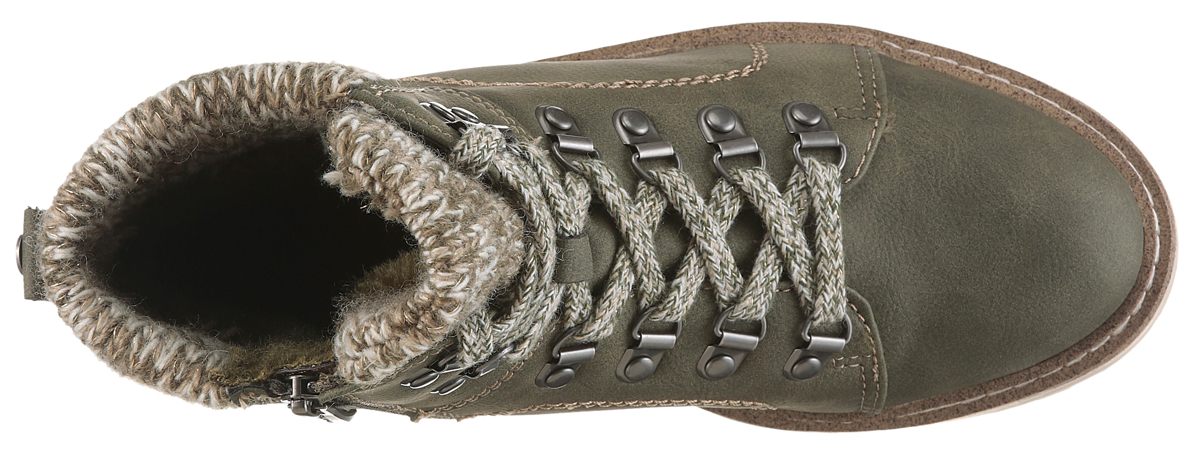 Tamaris Winterboots  , Blockasatz, Schnürboots, im Bergsteigerlook, vegane Verarbeitung