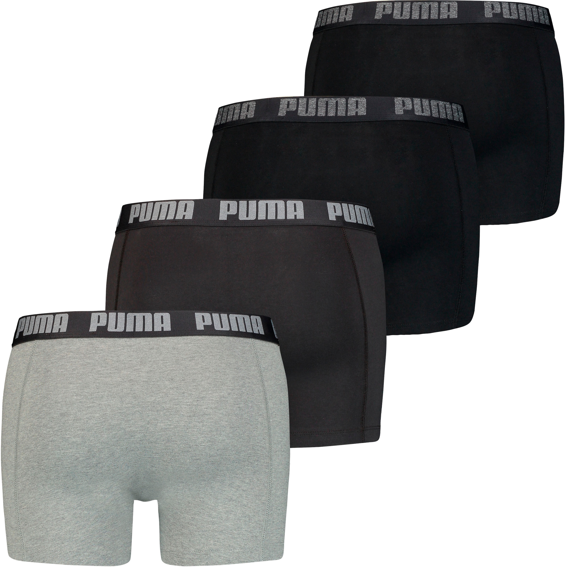 PUMA Boxershorts »PUMA MEN EVERYDAY BOXER 4P ECOM«, (Packung, 4er Pack), mit breitem Logo-Webbund