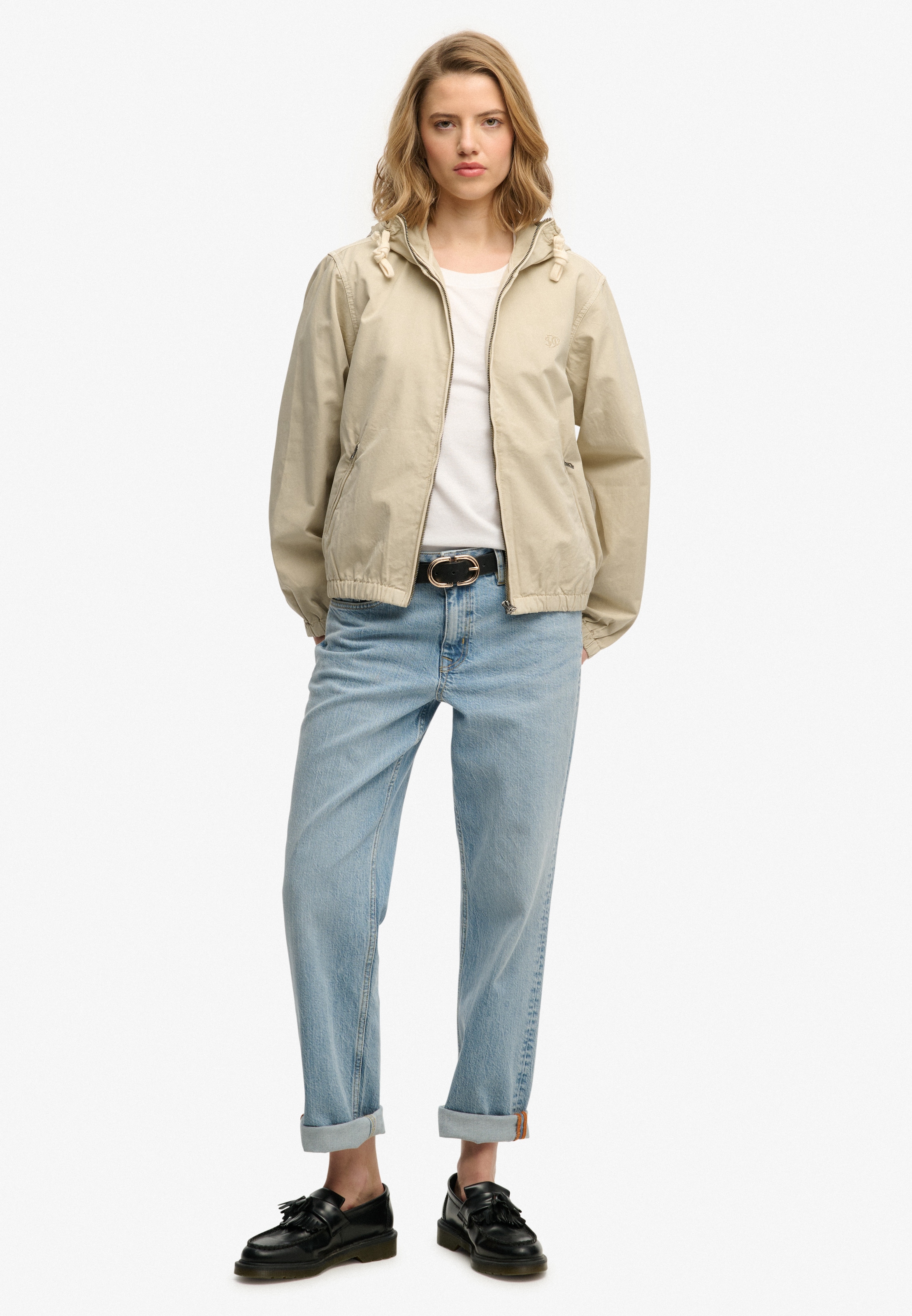 Superdry Parka »HOODED WASHED TWILL JKT« mit Kapuze aus Baumwolle, Relaxed Fit, mit Reißverschluss