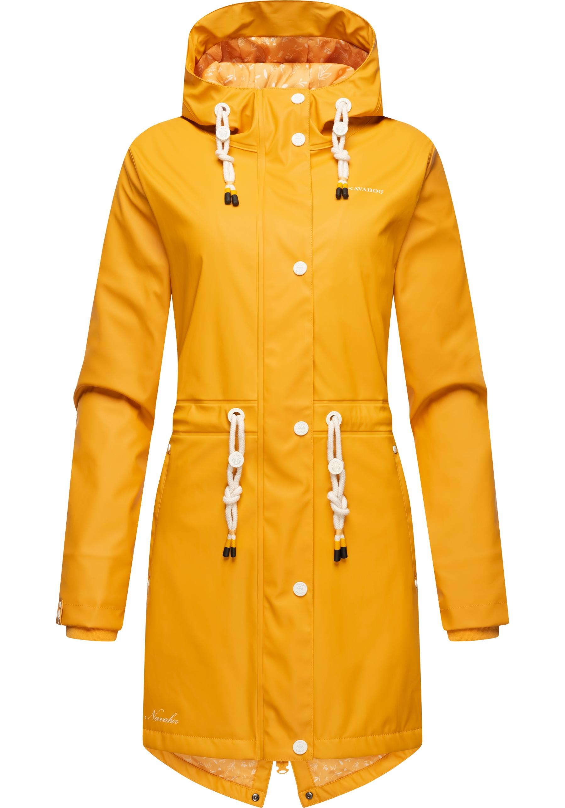 Navahoo Regenjacke "Flower of Ocean", mit Kapuze, modischer Damen Outdoor Regenmantel