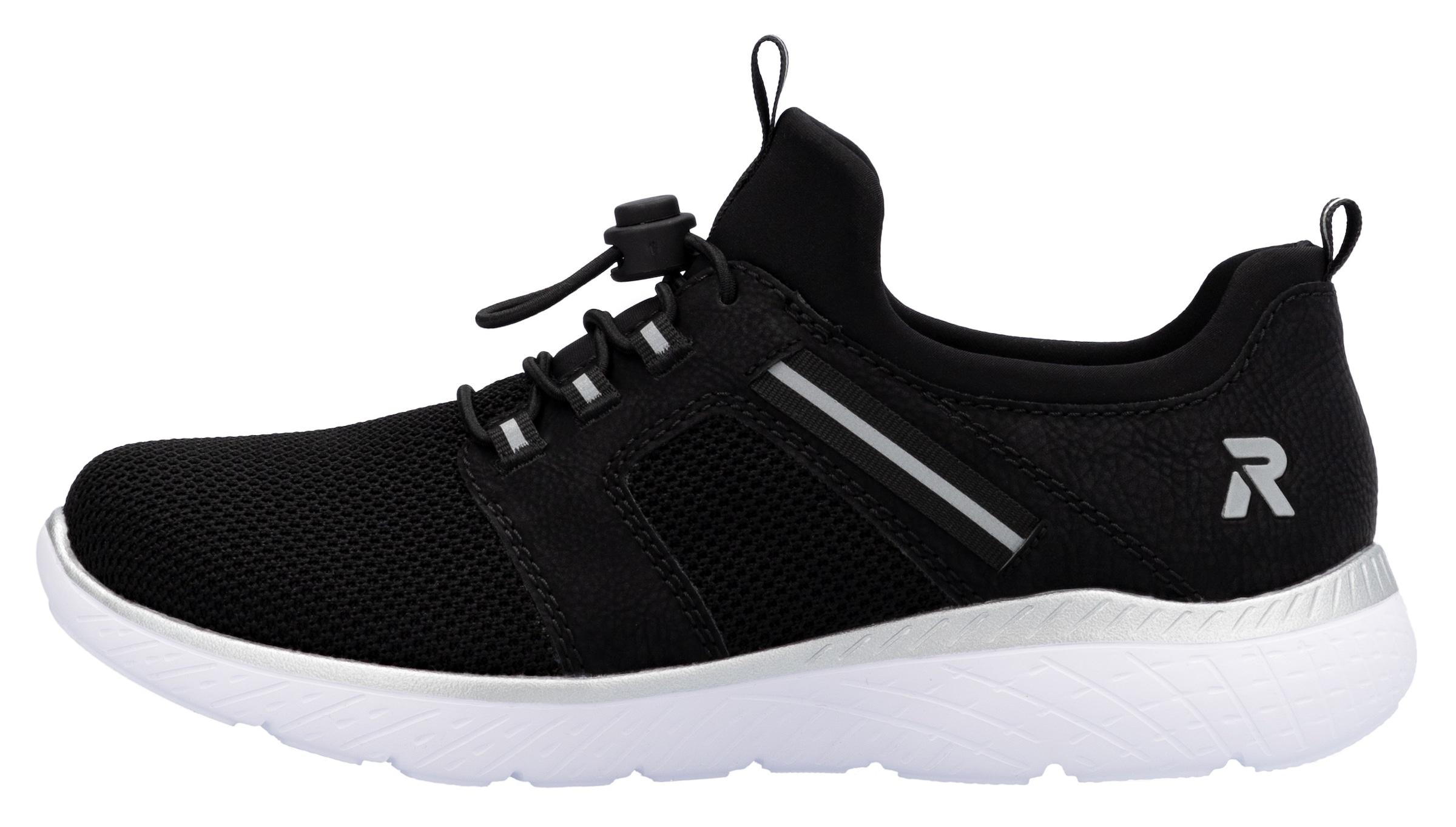 RIEKER Sport Slip-On Sneaker, Schlupfschuh, Halbschuh, Freizeitsneaker mit Anziehlaschen