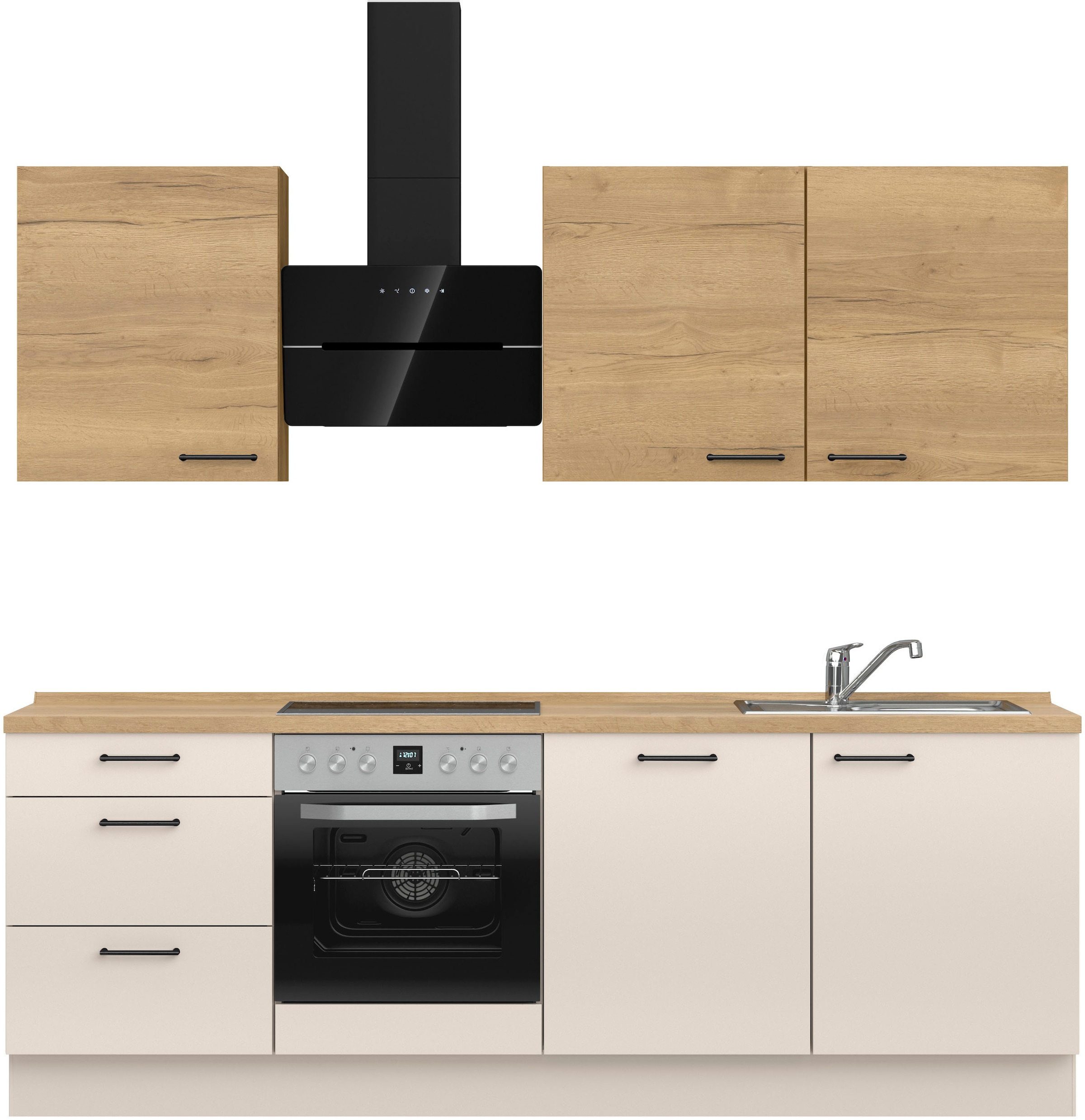 nobilia Küchenzeile ""MIAMI", NEU: individuell anpassbar mit gratis Profi-Beratung" vormontiert, Breite 240 cm, Ausrichtung wählbar, wahlw. mit E-Geräten