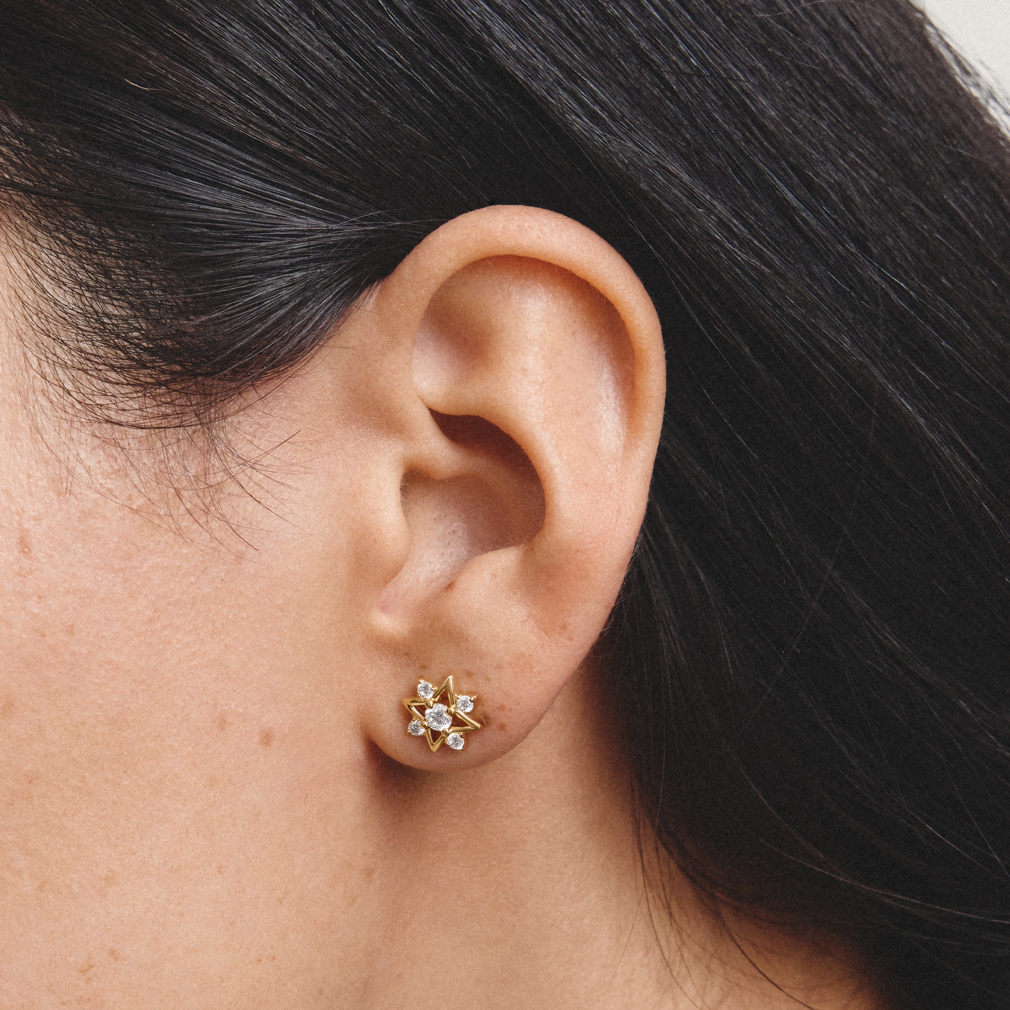 THOMAS SABO Paar Ohrstecker »Midnight Sky Ohrstecker gelbgoldfarben« mit Zirkonia (synth.)