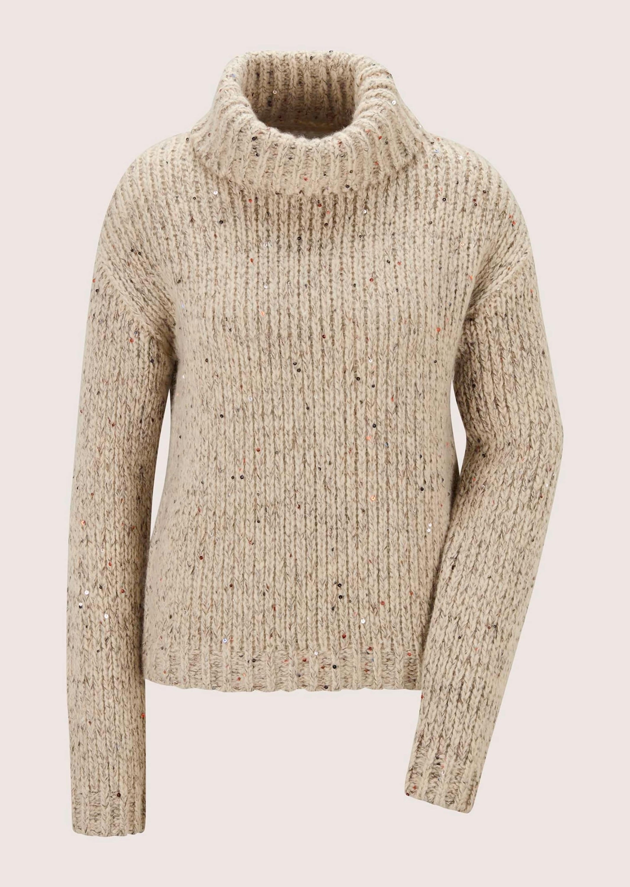 MADELEINE Longpullover "Pullover Rollkragenpullover mit Pailletten"
