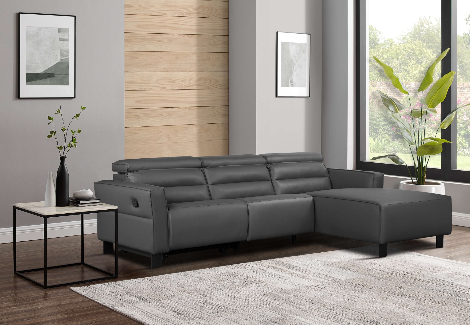 Places of Style Ecksofa »Carpari, L-Form, 263 cm, manuelle o. elektrische Relaxfunktion,«, USB A/C und Kopfteilverstellung