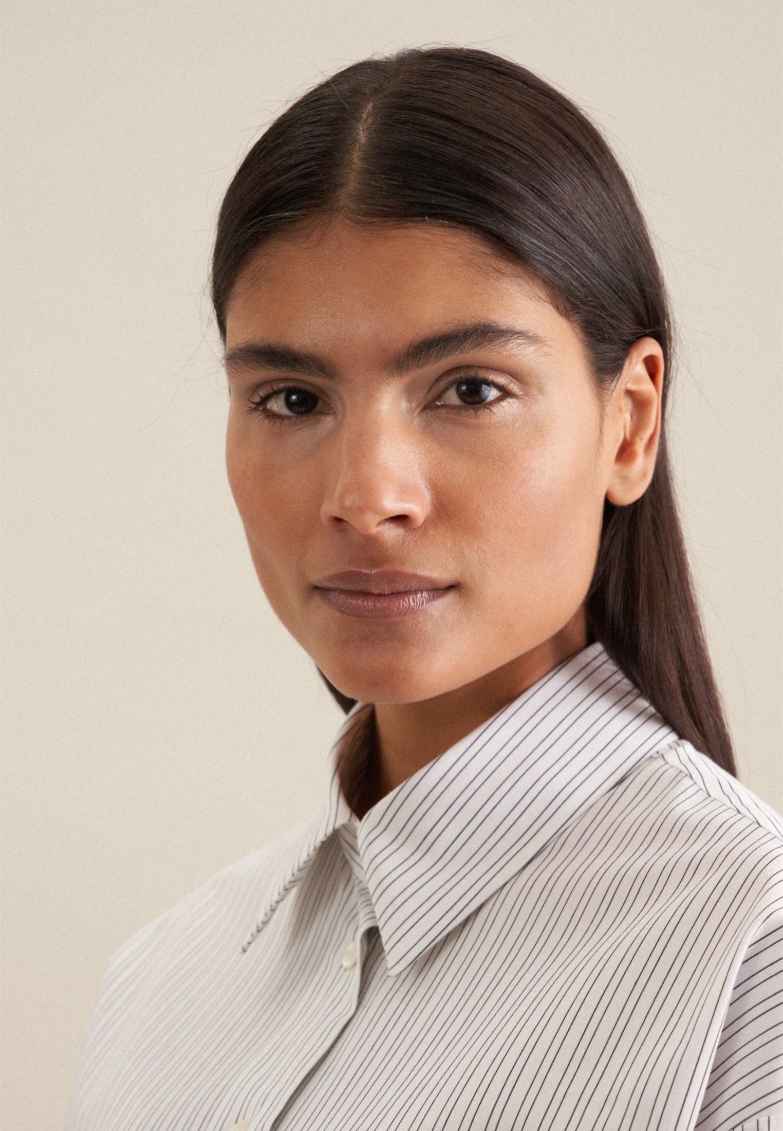 Thumbnail - seidensticker Hemdbluse "Schwarze Rose" Langarm Kragen Streifen