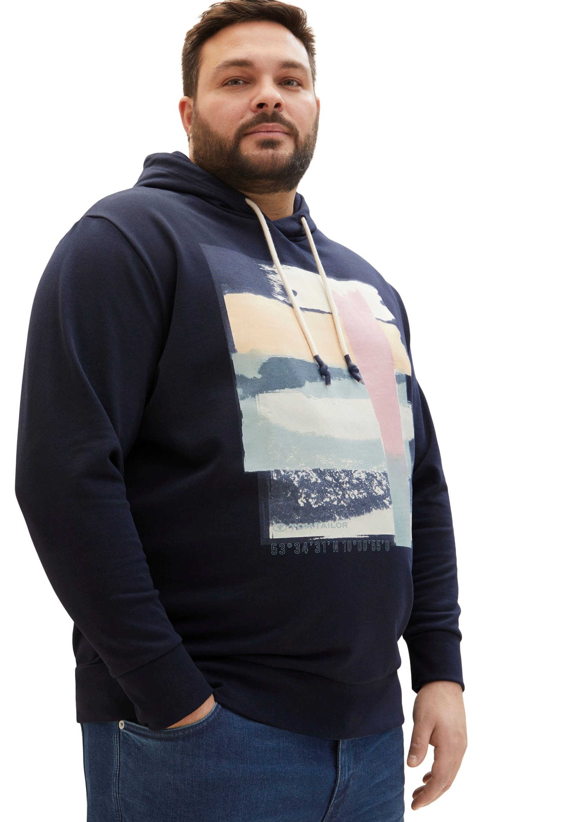 TOM TAILOR PLUS Kapuzensweatshirt, mit großem Print
