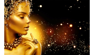 Fototapete »GOLDEN WOMAN-SCHMUCK ART DESIGN ABSTRAKT MUSTER KUNST«