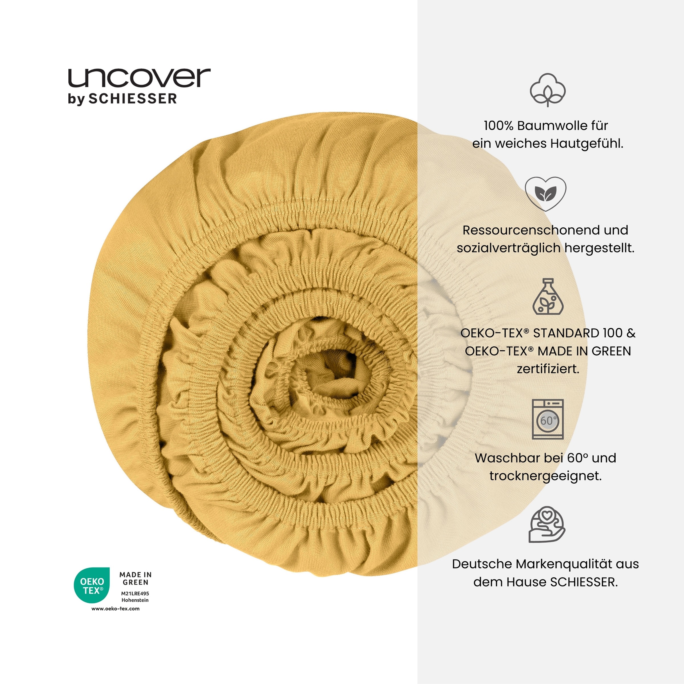 Thumbnail - uncover by SCHIESSER Spannbettlaken "New Jersey aus 100% Baumwolle" Made in Green