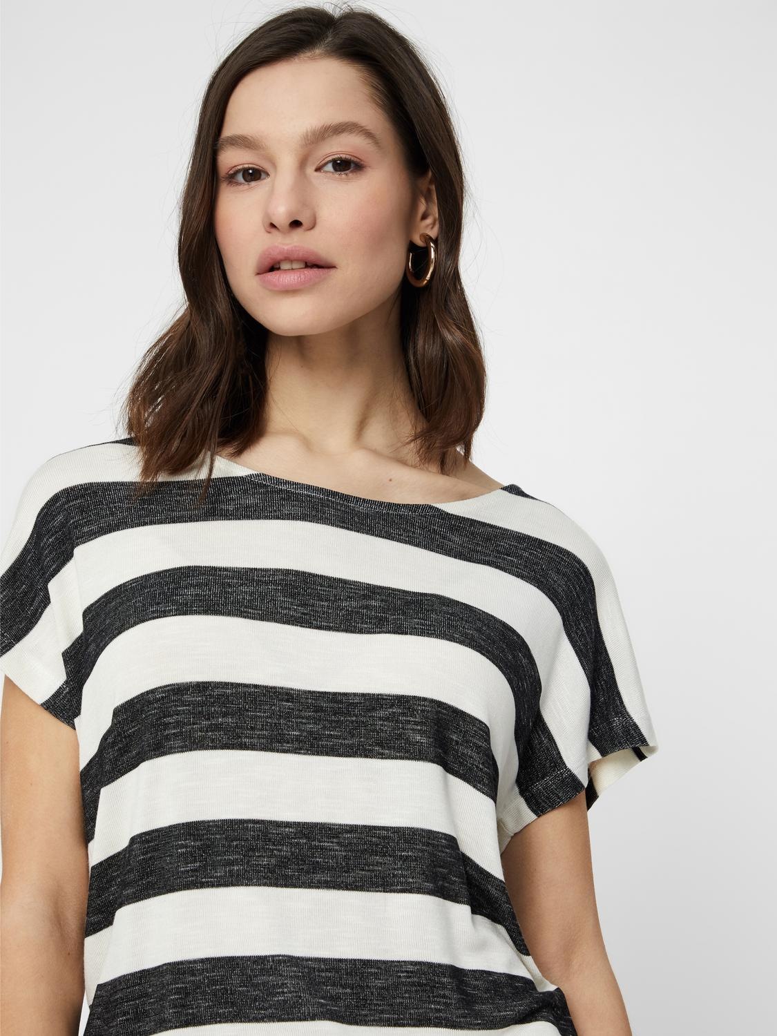 Vero Moda Kurzarmshirt "VMWIDE STRIPE SL TOP GA JRS NOOS" Viskosemischung günstig online kaufen